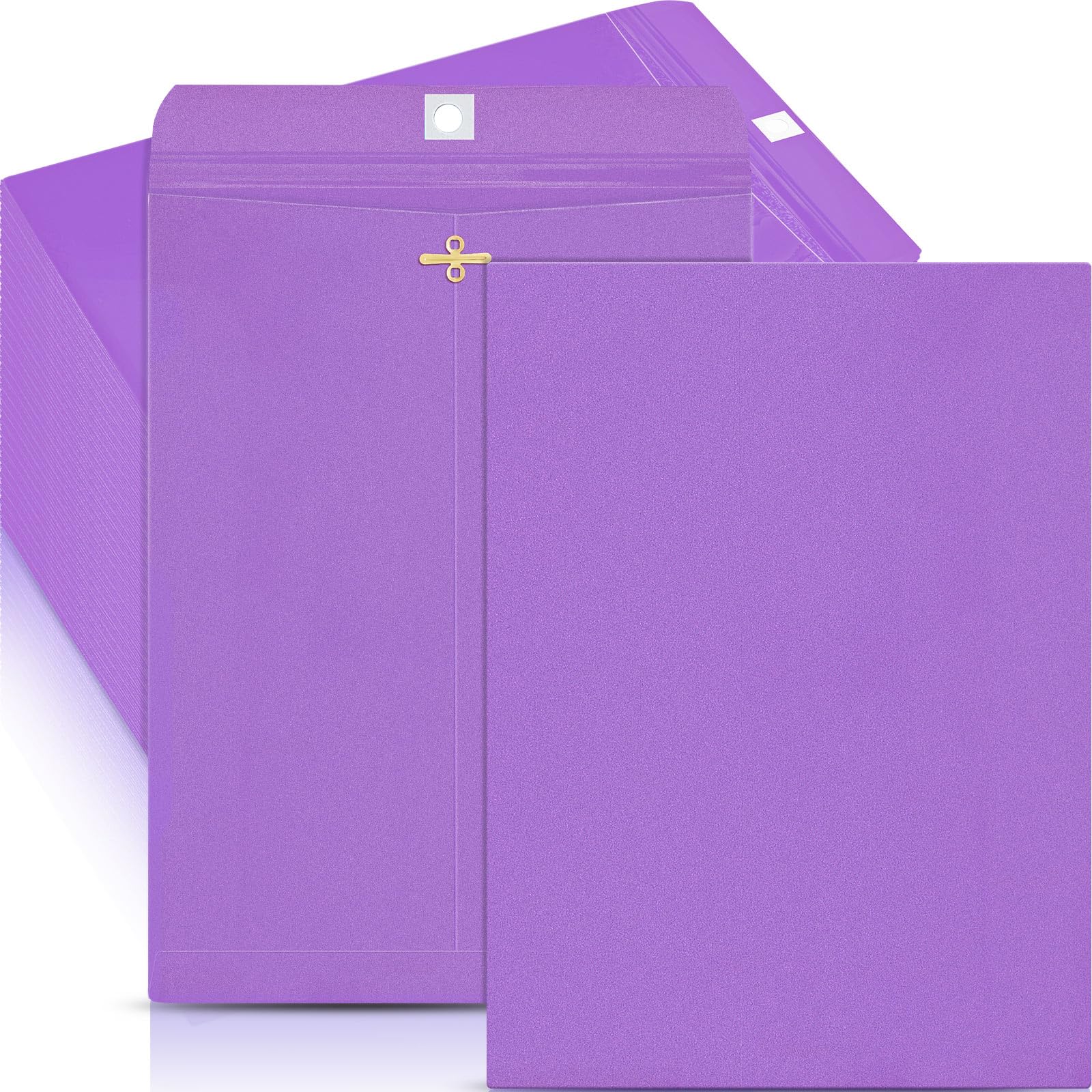 Geyee 100 Pcs 10 x 13 Inch Purple Clasp Manilla Envelopes Mailing