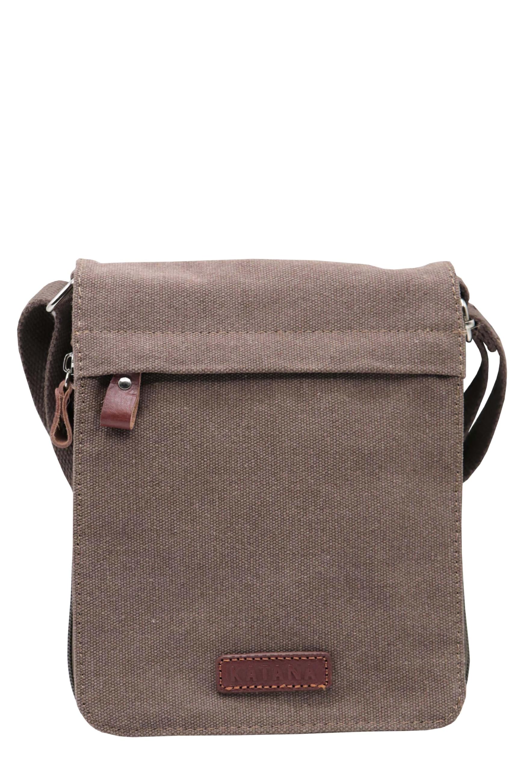 Petit sac bandoulière unisexe KATANA en toile garni cuir réf 6506 (6 coul.disp.)