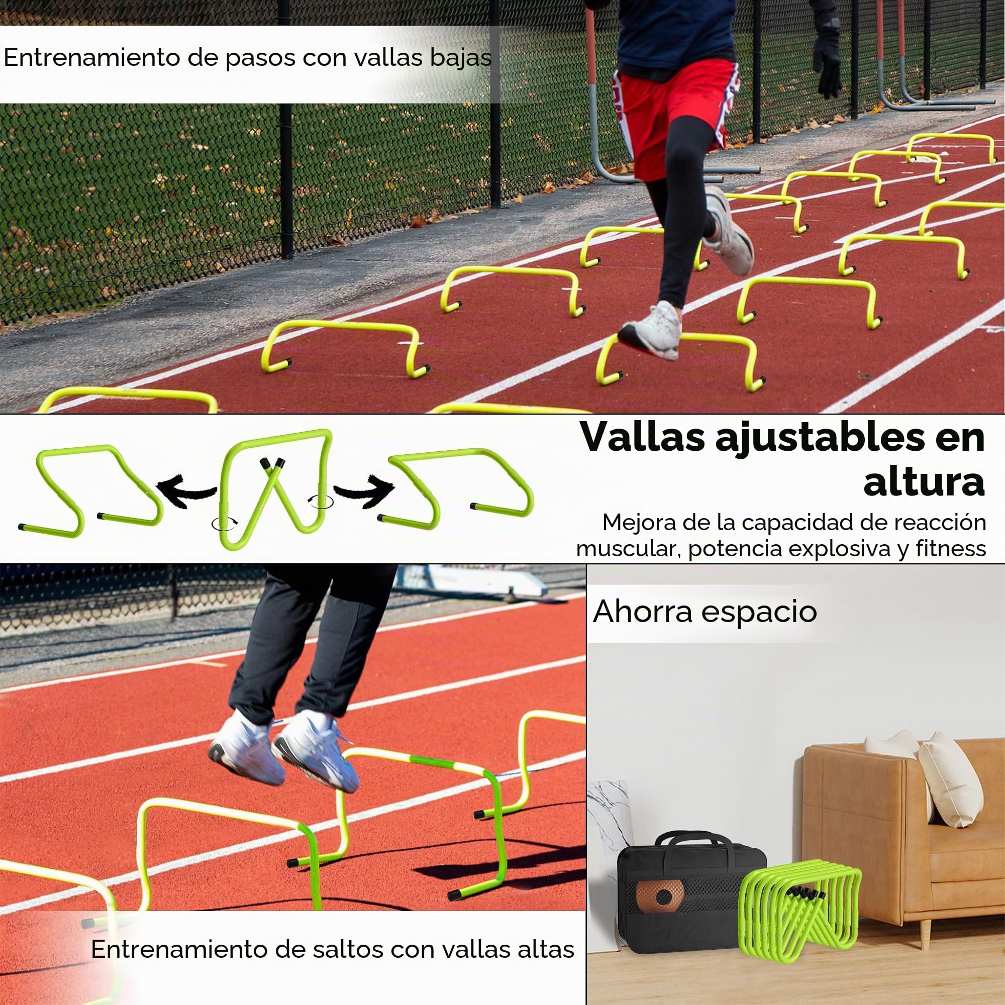 Set de entrenamiento de fútbol y deporte, accesorios de entrenamiento de agilidad, escalera de coordinación de 6 m, 12 conos, obstáculos de velocidad y bolsa de almacenamiento