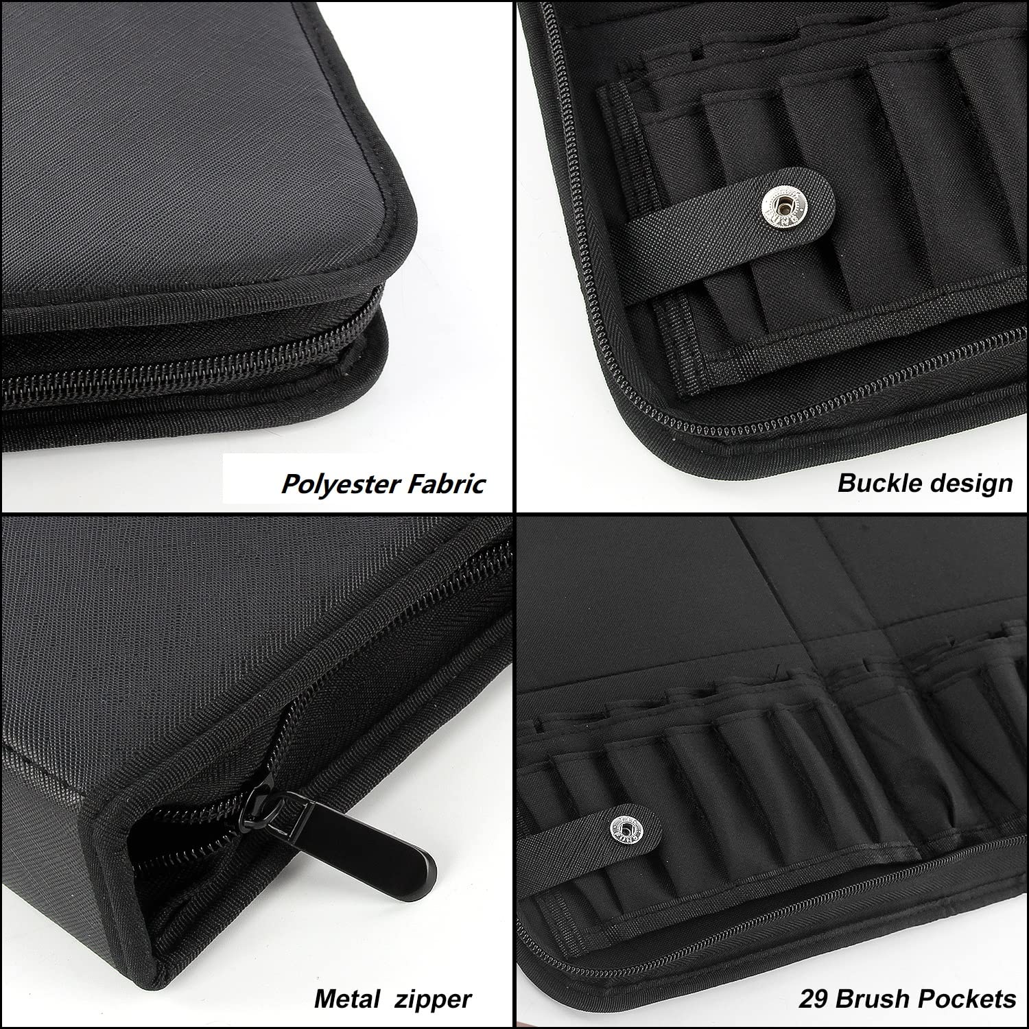 Discoball Borsa per pennelli da trucco pieghevole per pennelli da trucco, custodia per pennelli da viaggio professionale per viaggi e casa (spazzole non incluse)