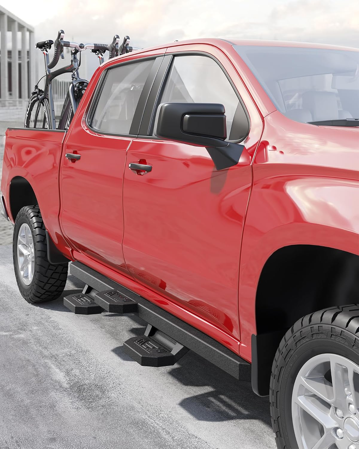 Running Boards Compatible with 2007-2018 Chevy Silverado/GMC Sierra 1500 Crew Cab, 2007-2019 Silverado/Sierra 2500HD 3500HD Side Step Nerf Bars
