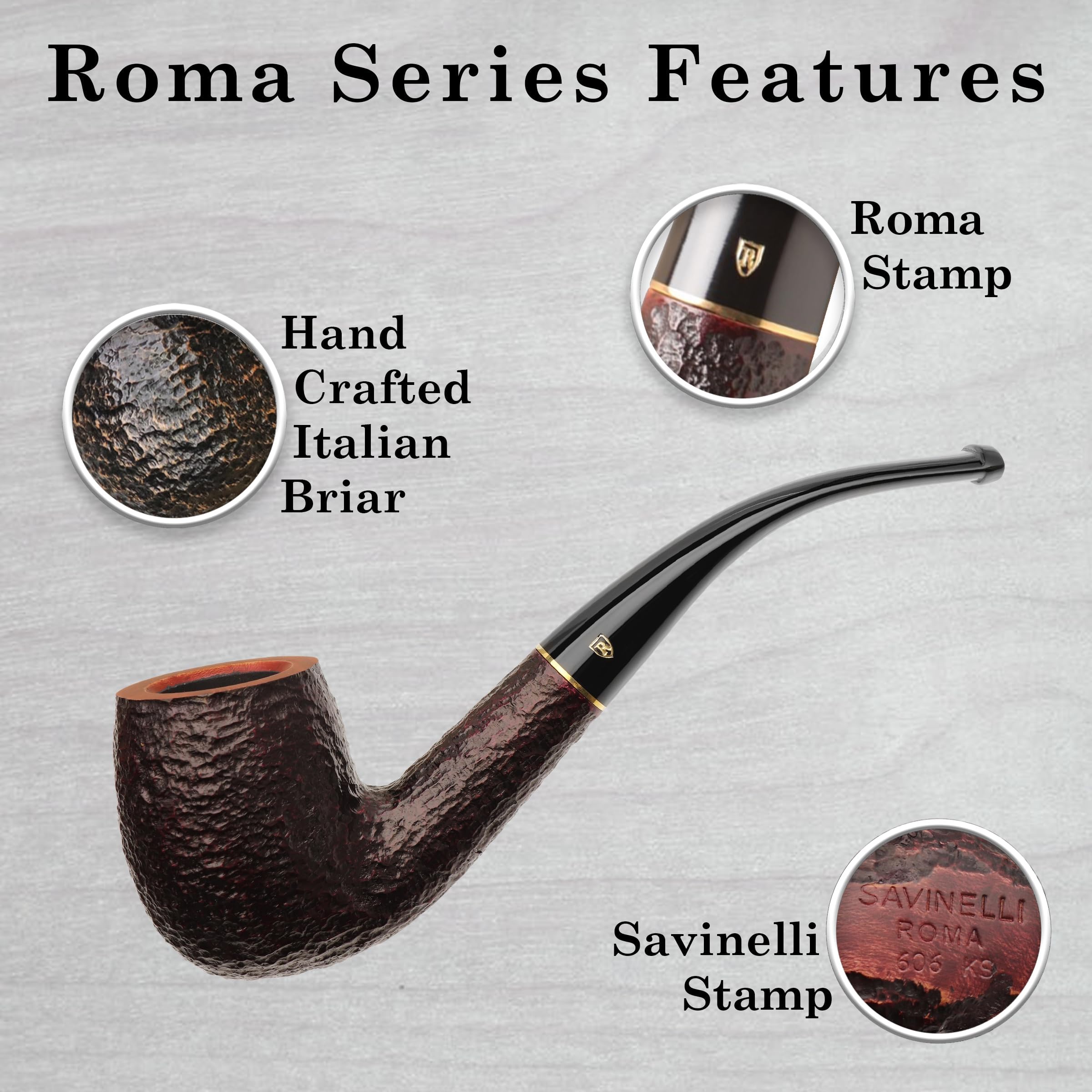 Amazon | Savinelli イタリア製タバコパイプ、ローマ錆びたばこ606 KS 