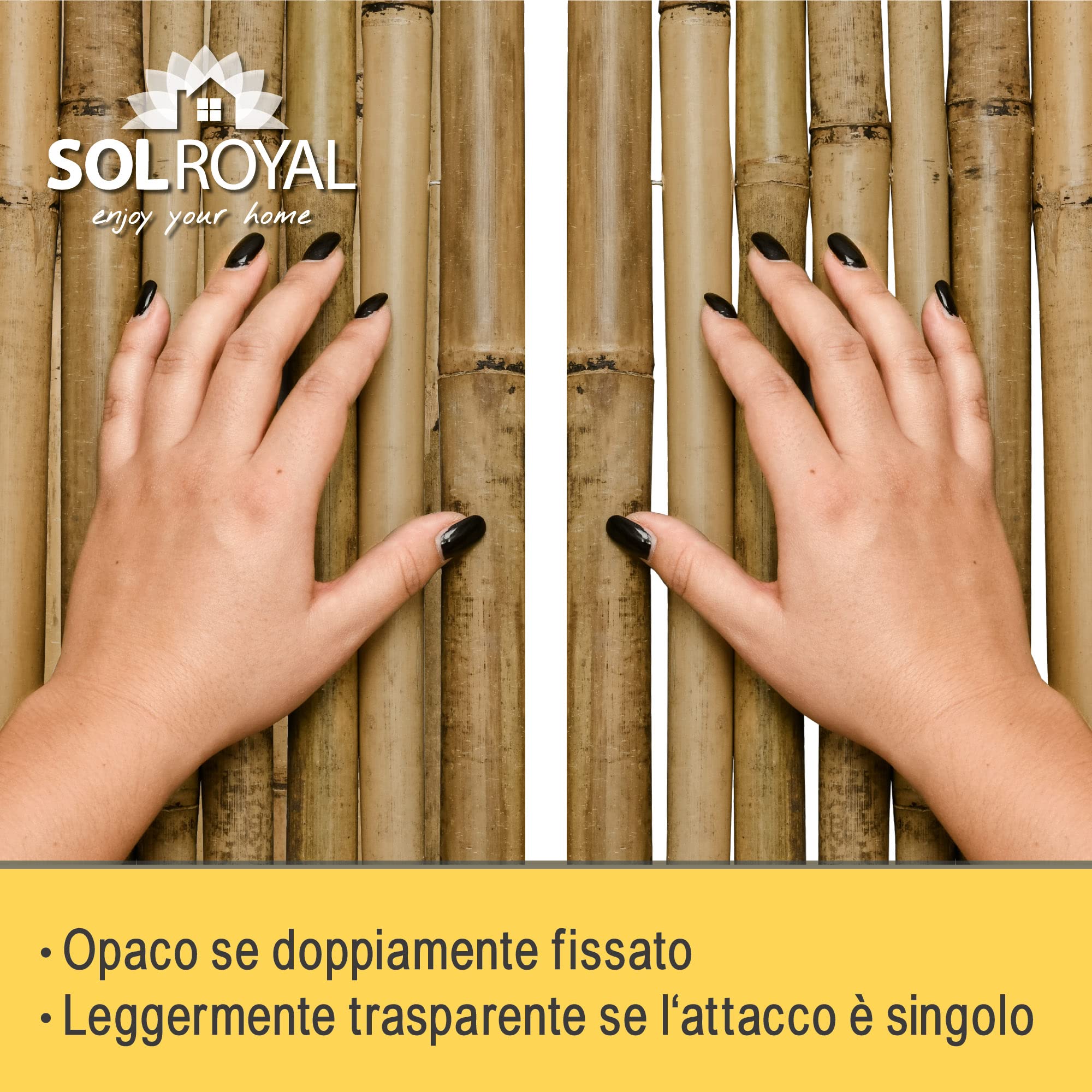 Sol Royal Frangivista e Frangivento in Bambú 180x250cm (AxL) SolVision B38 Stuoia in Canne Spesse di Bamboo Premium - Arella Naturale per Giardini e Balconi - Schermo Privacy Naturale