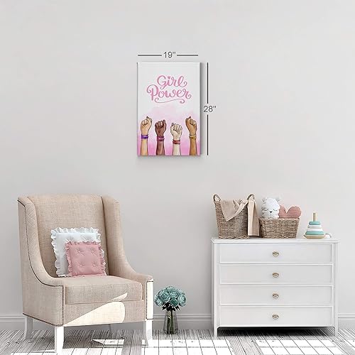 Vista 5 de Smile Art Design Girl Power Cita, Diversity Kids Gilrs, impresión de lienzo blanco y negro, decoración de la habitación de los niños, decoración