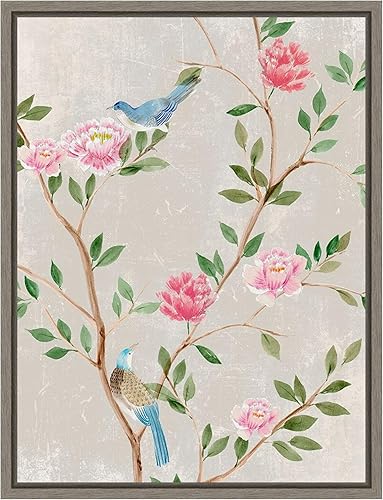 Miniatura 19 de Amanti Art Lienzo enmarcado para pared, 42 x 32 pulgadas, jardín de pájaros I de Aria K, lienzo enmarcado para pared, obras de arte de animales,