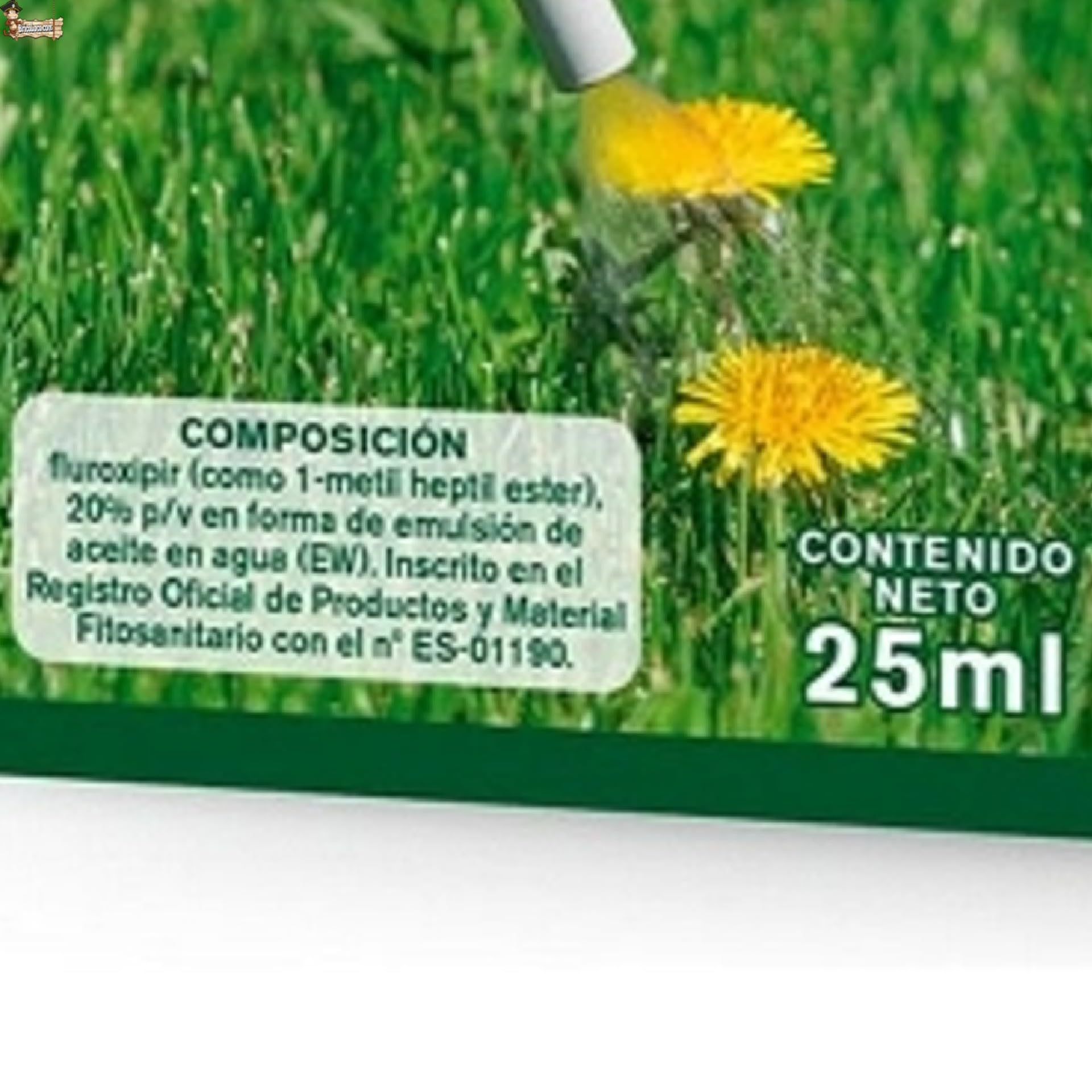 BricoLoco.com Herbicida selectivo césped Tidex hoja ancha. Pack 2x25ml. Hasta 500 m2. Fluroxipir. Control malas hierbas anuales y perennes (trébol, diente de león, correhuela, etc.). Sistémico (2)