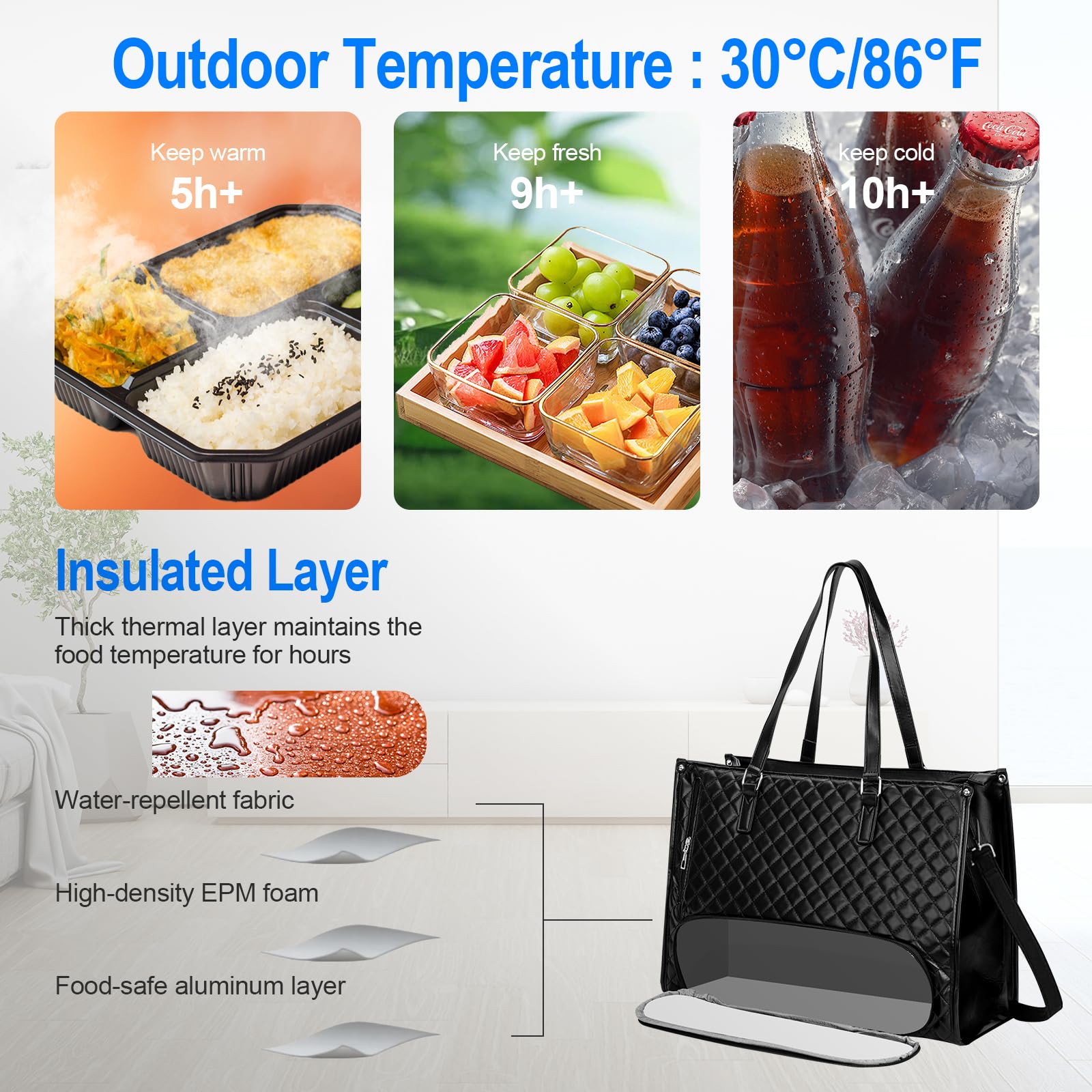 Bolsa Comida Trabajo Loncheras De Trabajo Lunch Bag, Kit De Computadora PortáTil (Adecuado Para Computadoras PortáTiles De 14 ") Con OpcióN De Tirantes Y Correas Para Hombros