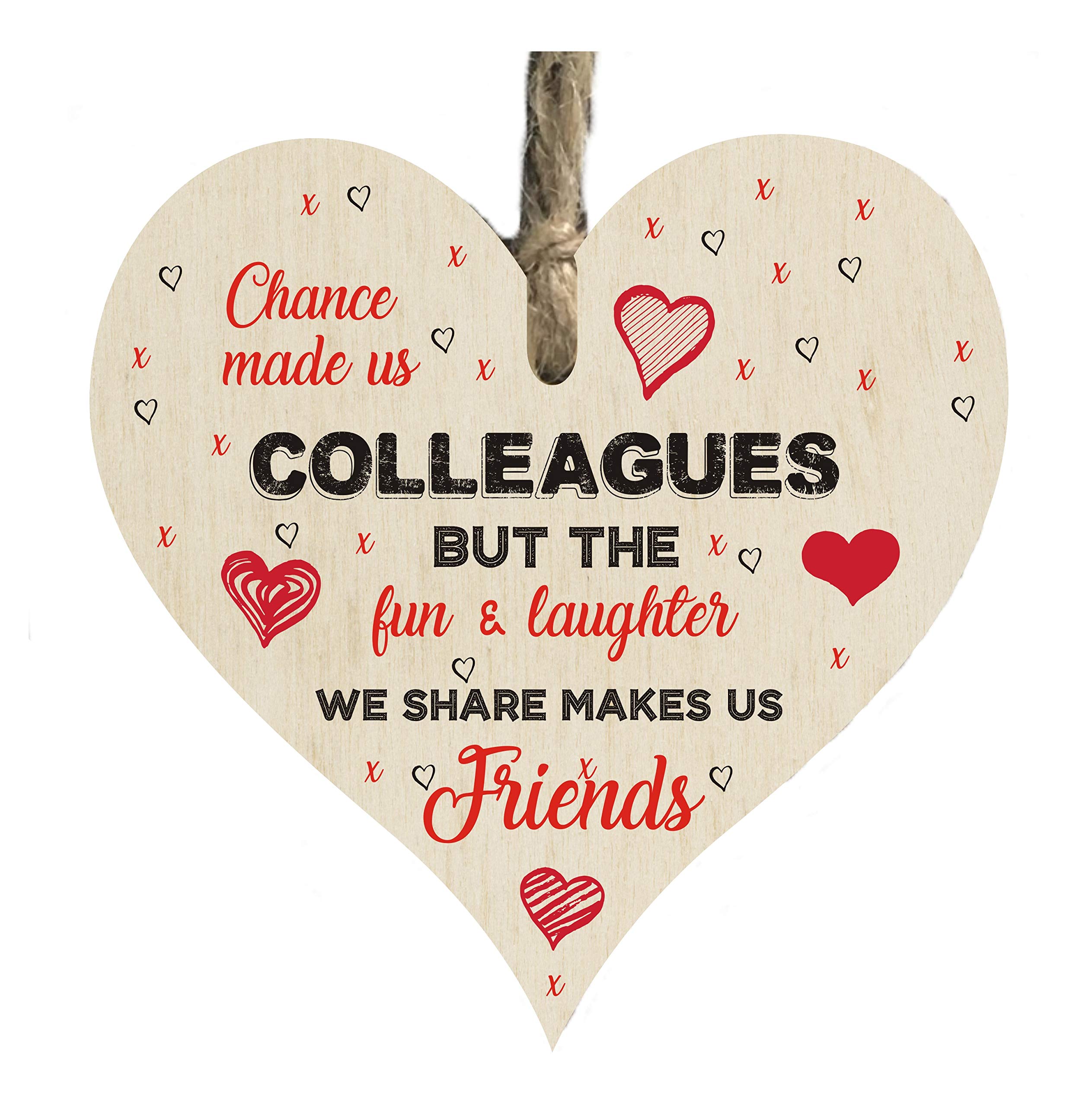 the grafix studioChance Made Us Colleagues Quote Wooden Heart Shape Plaque Gift Sign htc1
