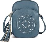 Small Crossbody Bags for Women Boho Cell Phone Purse Cross body Handbags with Triple Zip Pockets,Vegan Leather