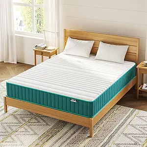 Firm Full Mattress, 10 inch Cooling-Gel Memory Foam & Pocket Spring Hybrid, Firm Feel, Full Size, CertiPUR-US Certified