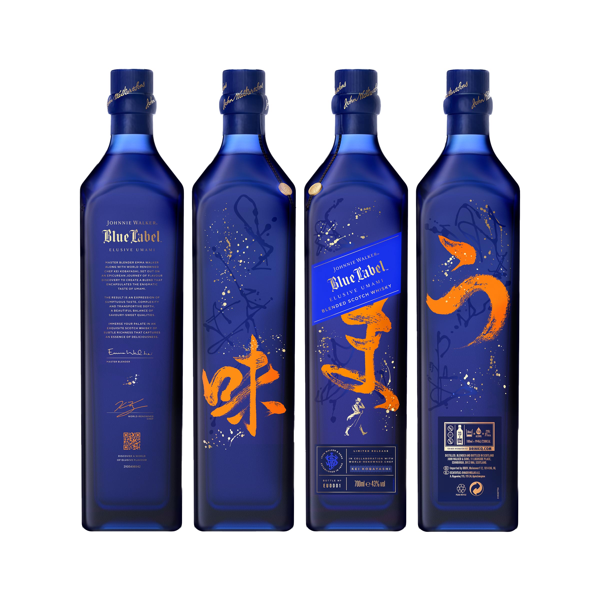 Johnnie Walker Blue Label Whisky - Elusive Umami | Blended Scotch Whisky | Limitierte Edition | in exklusiver Geschenkverpackung | Kei Kobayashi Geschmackinnovation | 40% vol | 700 ml Einzelflasche |