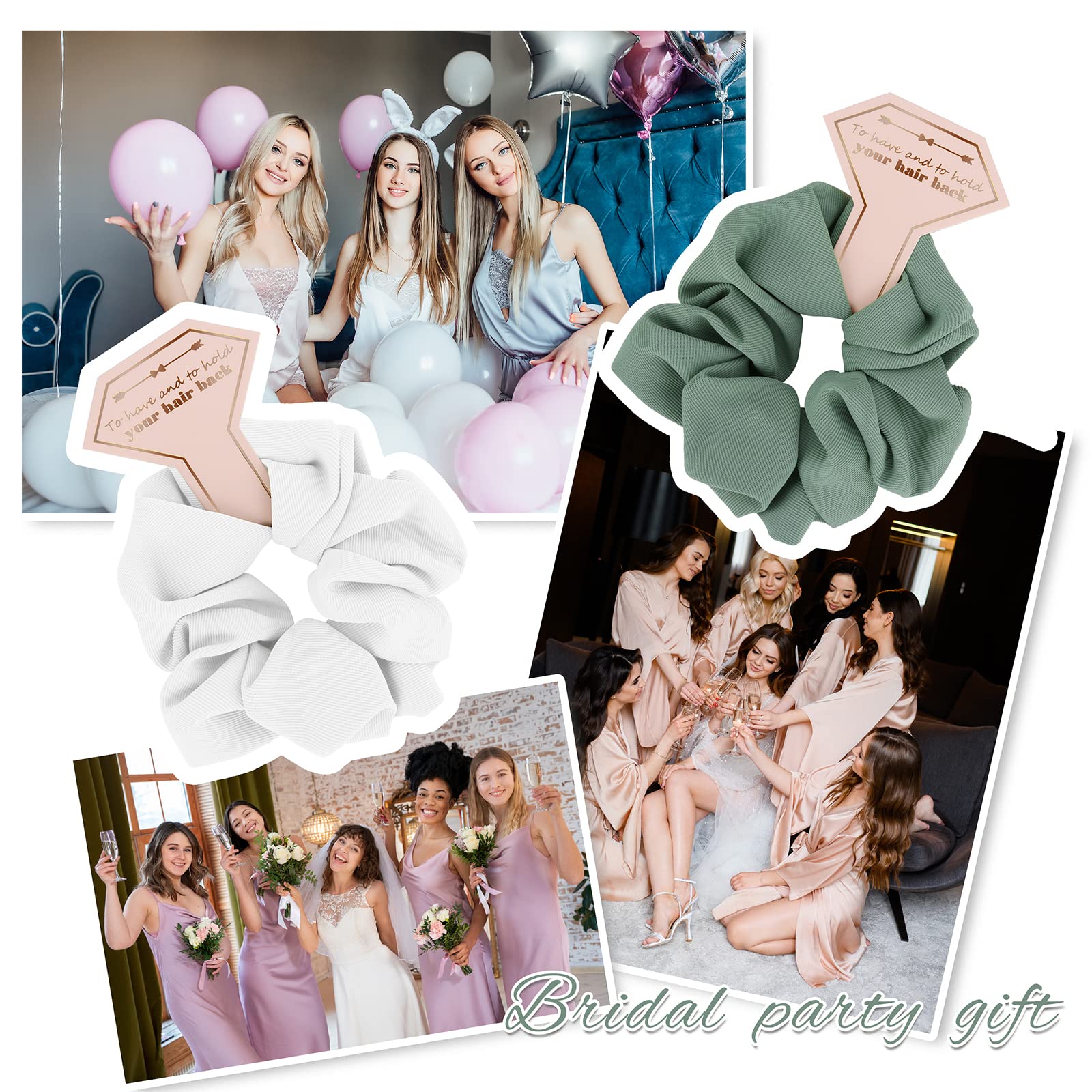 Amazon.com : Loanzeg Satin Bridesmaid Scrunchies  display picture 2
