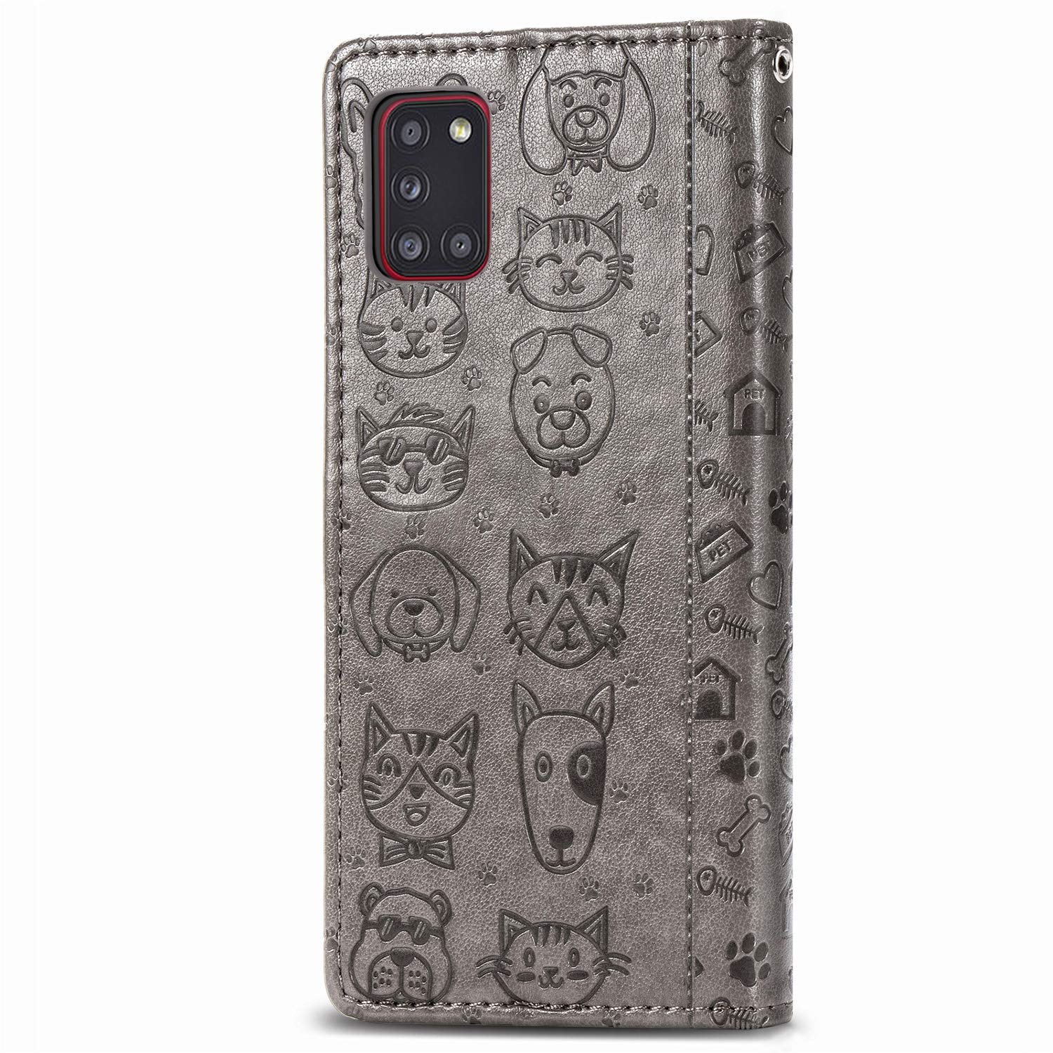 Custodia Portafoglio LEMAXELERS Per Redmi 10C Con Gatto E Glitter - Cover Magnetico In Pelle, Bianco - 6