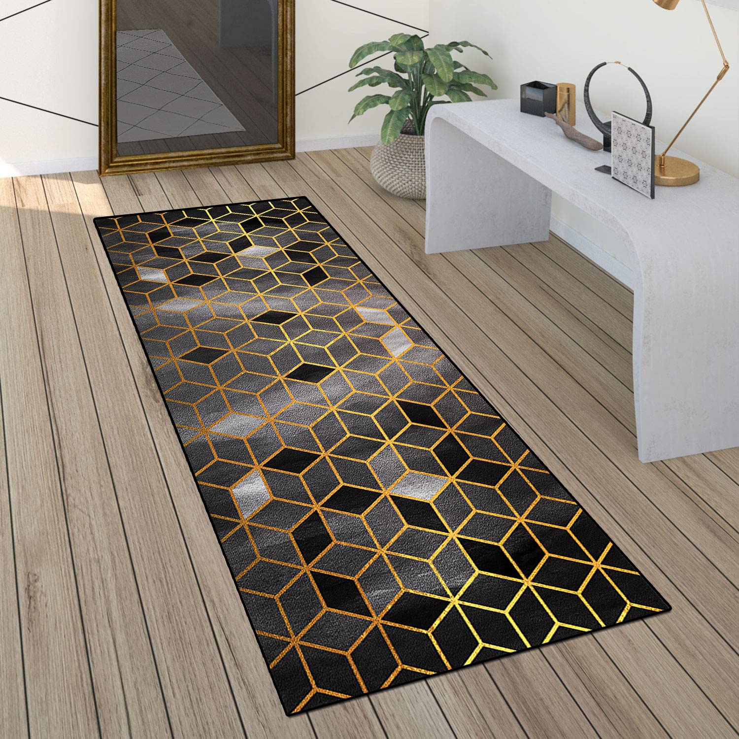ACUY Alfombra Larga Pasillo Modernas 40x120cm Alfombra Cocina Vinilo Antideslizante Resistente a Las Manchas para Pasillo Cocina Sala de Estar Dormitorio
