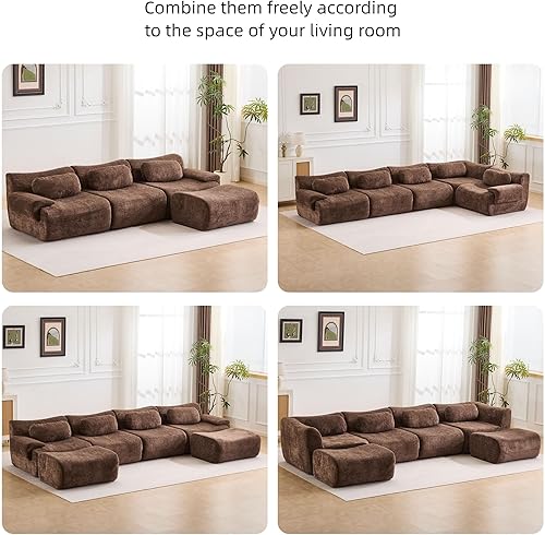 Miniatura 5 de Juego de sofás modulares sin hueso de 79.6 pulgadas para sala de estar, sofá modular en una caja, sofá moderno de espuma viscoelástica, sofás