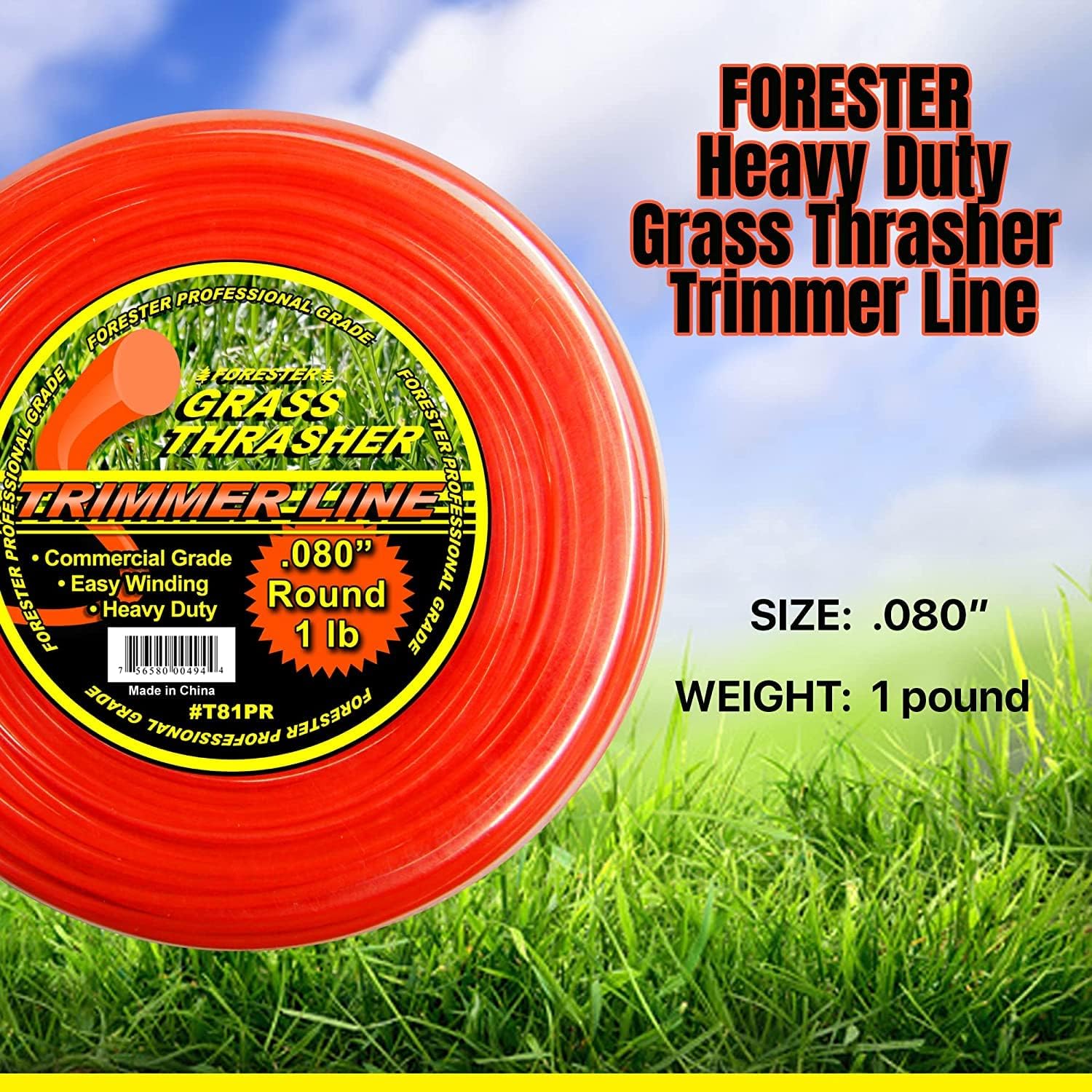 FORESTER Heavy Duty Trimmer Line – Grass Thrasher Round or Square Edge Weed Eater String Universal Trimmer String Fits Most Trimmers and Edgers Weedeater String & Weed Wacker Attachments