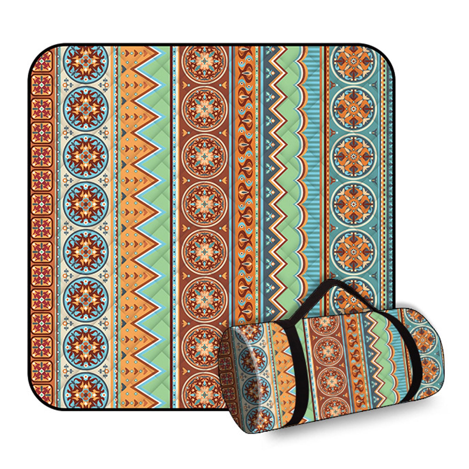 Coperta Picnic Impermeabile Pieghevole 5 Strati Campeggio Con Tracolla Per Escursioni Sull'erba E Viaggi-Brown