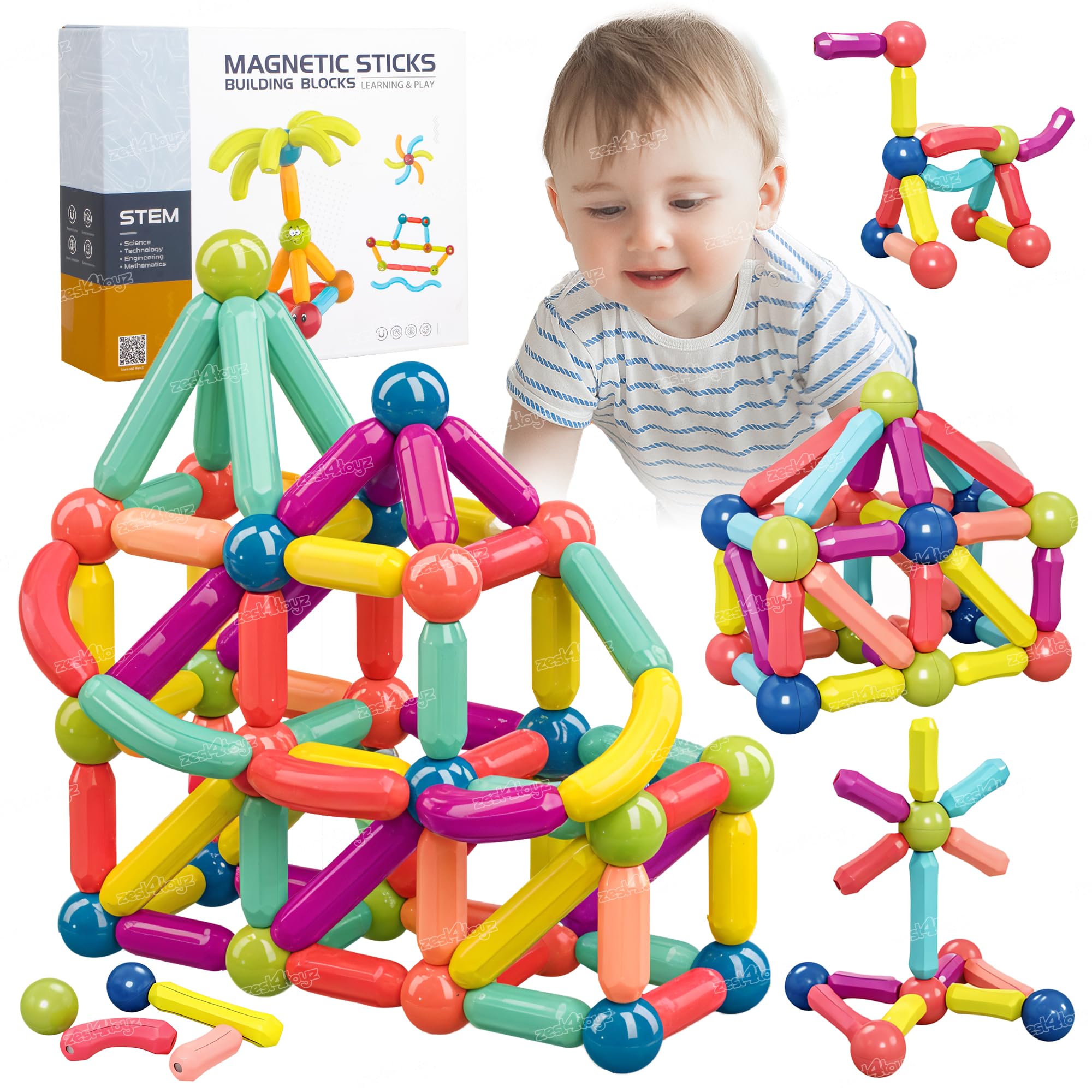 Zest 4 Toyz Magnetic Sticks Building Blocks for Kids Toys for Girls Magnetic Toys for Boys Age 3+ Year Old Educational Stem Learning Magnet Stick with Balls Game Set (28 Pcs) Multicolor (B0DH2HVYML) Amazon Price History, Amazon Price Tracker