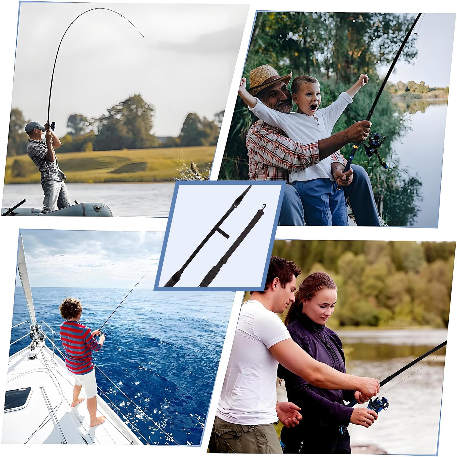 Protector de Caña de Pescar Ajustable en Neopreno Magic Baits - Cinta Protectora Duradera y Resistente para Cañas de Pesca de Dos Piezas, para Transporte Seguro y Protección Óptima (Negro, 1 Par)