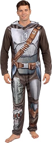 Miniatura 3 de Star Wars Mandalorian and Grogu - Disfraz de pijama para hombre, diseño de mandaloriano, talla S (UT043MBSS), Mandaloriano