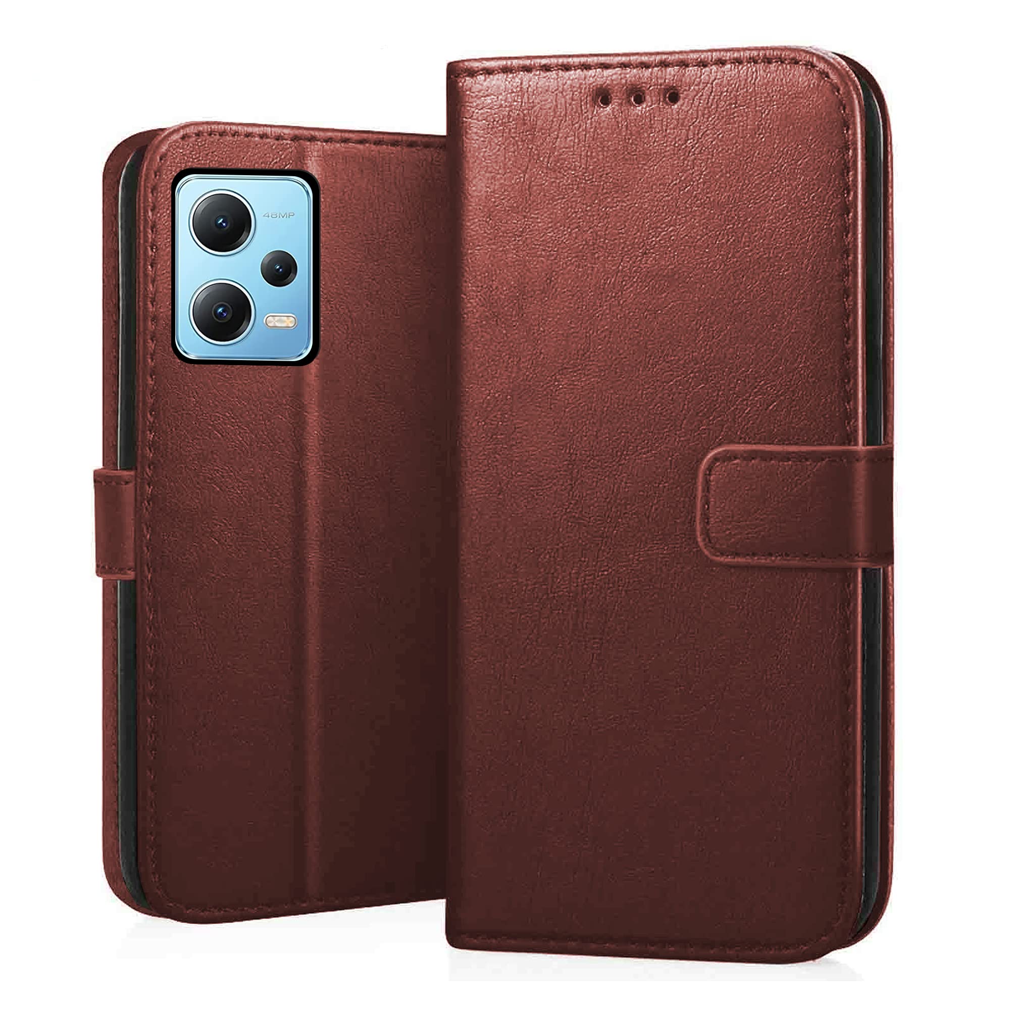 CEDO Redmi Note 12 (5G) Flip Cover | Leather Finish | Inside Pockets & Inbuilt Stand | Shockproof Wallet Style Magnetic Closure Back Case Flipcover (Brown) (B0BTHZH767) Amazon Price History, Amazon Price Tracker