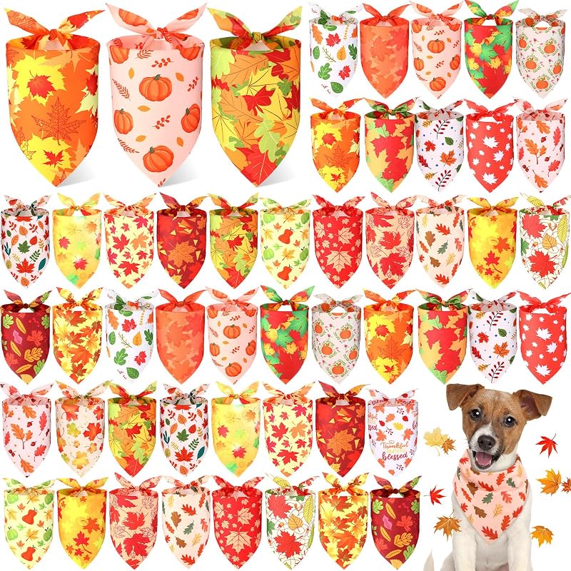 Bandanas para Cães com Estampas de Outono em Poliéster Preboun, 50 Unidades