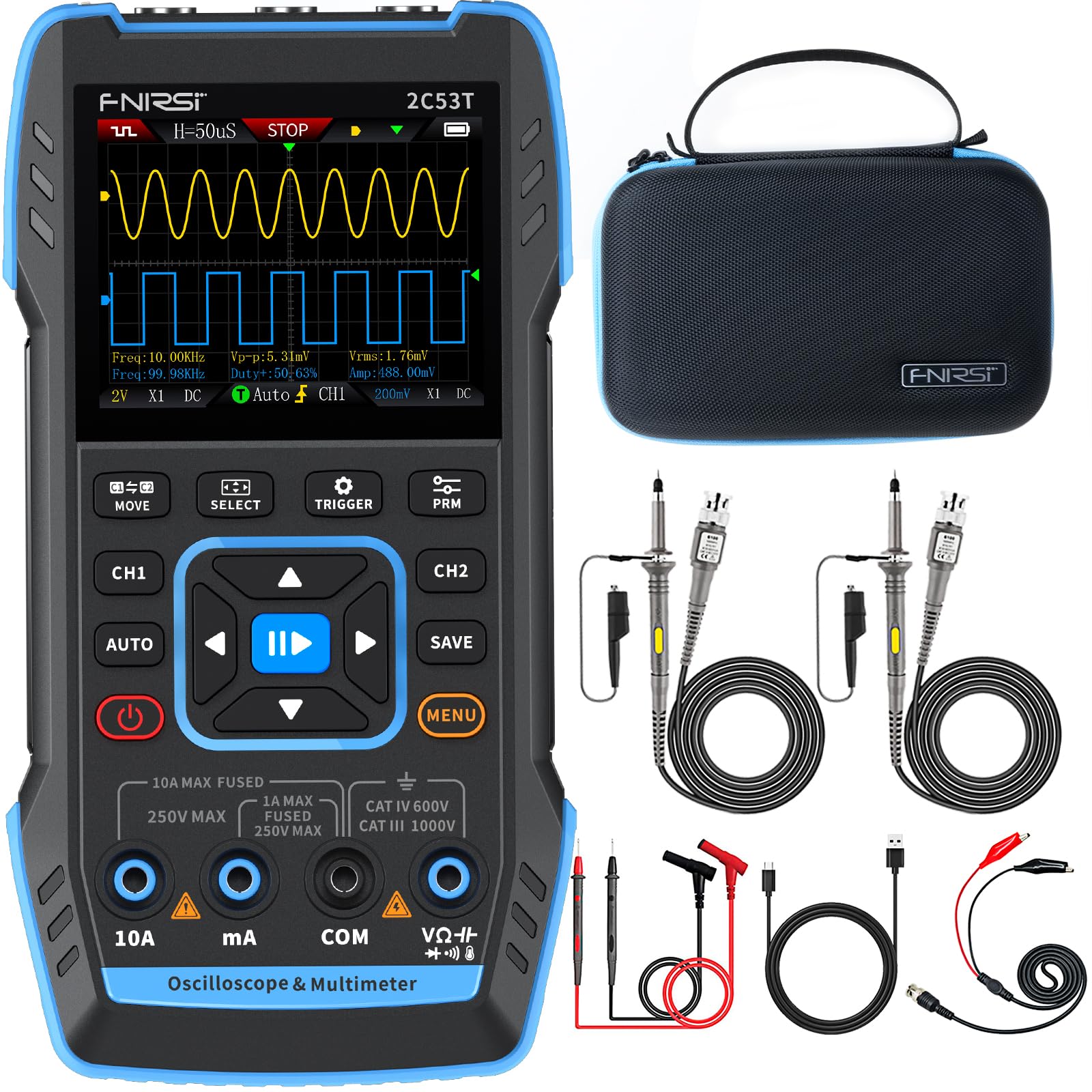FNIRSI 2C53T with probes and case