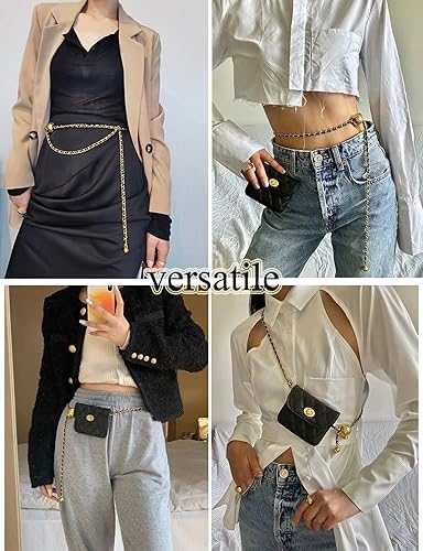 Miniatura 8 de Riñonera de cuero con cadena para mujer, bolso cruzado para la cintura, riñonera a la moda, mini bolso desmontable, Mini negro, Monedero con