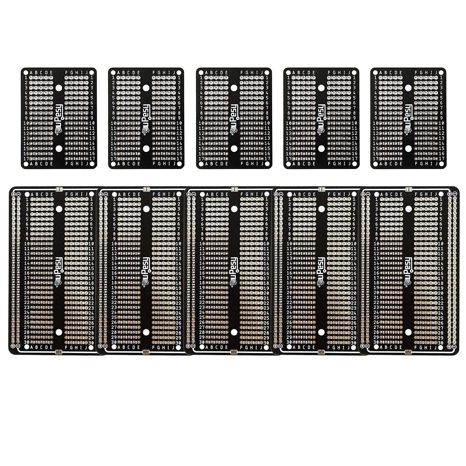 10 x Prototype Board, Lötbares Breadboard, Doppelseitig PCB Circuit Board (Platinen set, Leiterplatte, Lochrasterplatte Kit, Stripboard, Protoboard) for solder Arduino & DIY elektronik Projekt