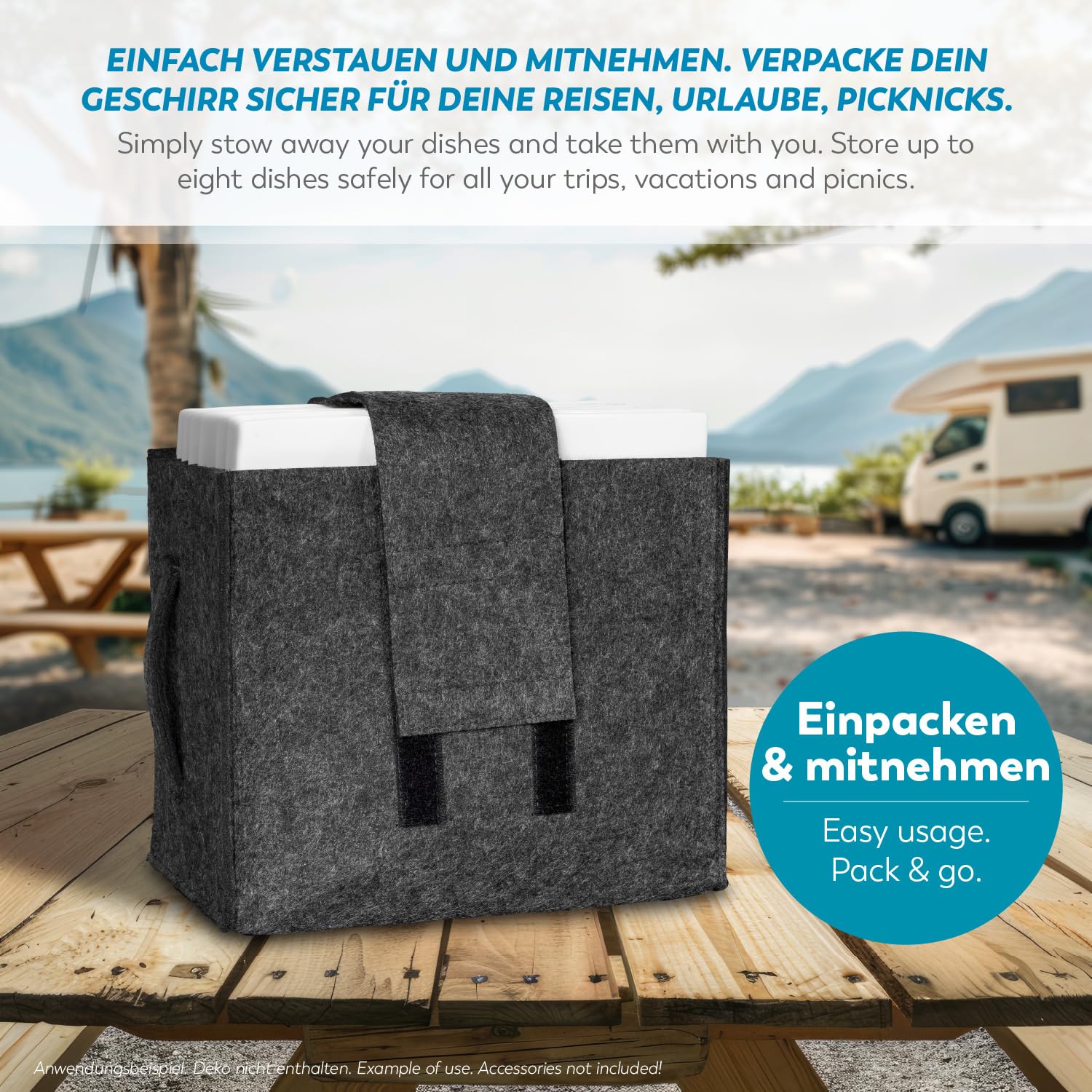Porte-gobelet en feutre - Rangement de vaisselle de camping-car pour 6 ou 12 tasses - Vanlife - Gris foncé Porte-gobelet en feutre - Rangement de vaisselle de camping-car pour 6 ou 12 tasses - Vanlife - Gris foncé
