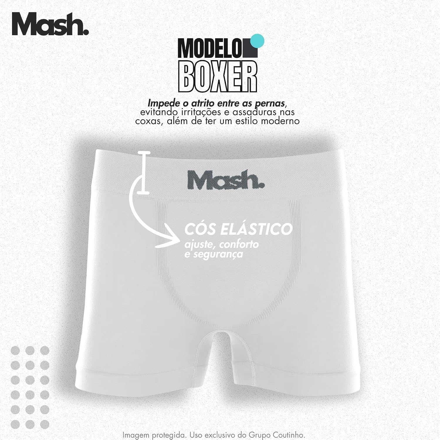 Kit 4 Cuecas Boxer Mash Microfibra Sem Costura Respirável Masculina