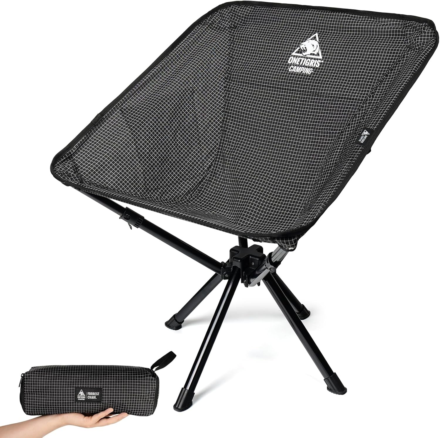 ONETIGRIS Forrest Camping Chair, Set Up in Seconds, Lightweight Folding Chair for Backpacking, Hiking, Beach, Lawn, Travel, Support 330 lbs