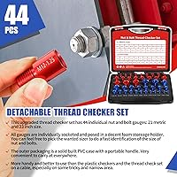 Vista 9 de Comprobador de rosca de tuerca y perno – 26 piezas de calibre de tuerca y perno alojados individualmente en la caja (14 pulgadas y 12 métricas)