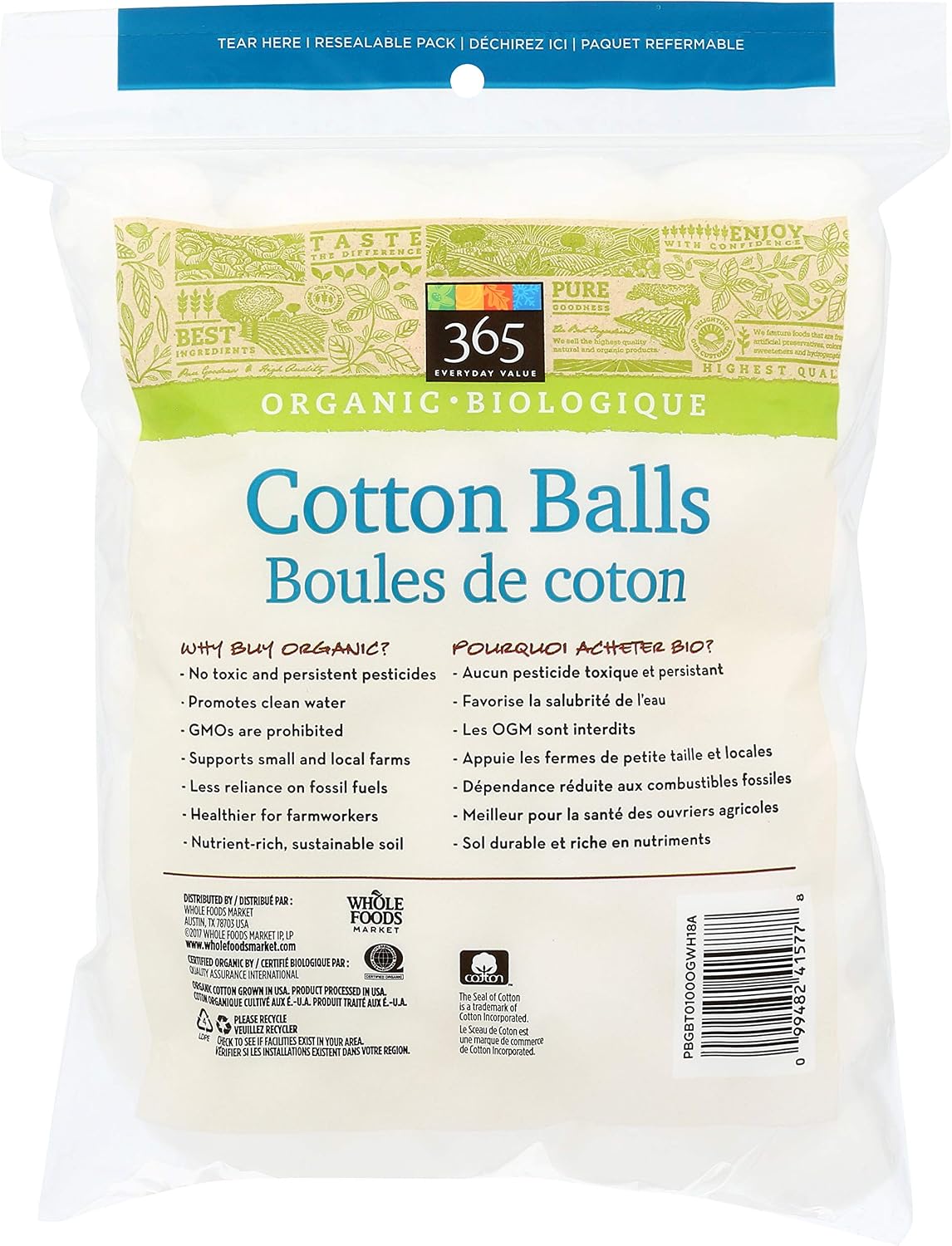 365 Everyday Value, Organic Cotton Balls, 100 ct