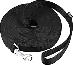 AMAGOOD Dog/Puppy Obedience Rappeler Agilité de la formation Lead-15 ft 20 ft 30 ft 50 ft longue laisse-pour chien entraînement, Attachez, jouer, Sécurité,Camping (15 pieds, noir)