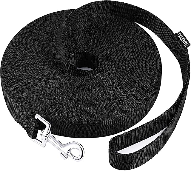AMAGOOD Dog/Puppy Obedience Rappeler Agilité de la formation Lead-15 ft 20 ft 30 ft 50 ft longue laisse-pour chien entraînement, Attachez, jouer, Sécurité,Camping (15 pieds, noir)