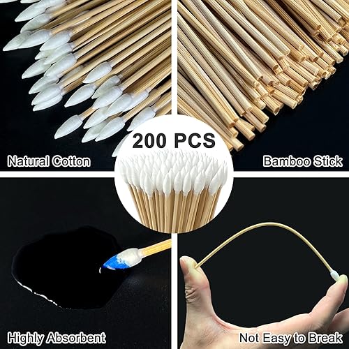 Miniatura 2 de Guyuyii Suministros de limpieza para pistolas Parches de limpieza de pistola sin pelusa de 2 pulgadas y hisopos de limpieza de pistola de bambú de