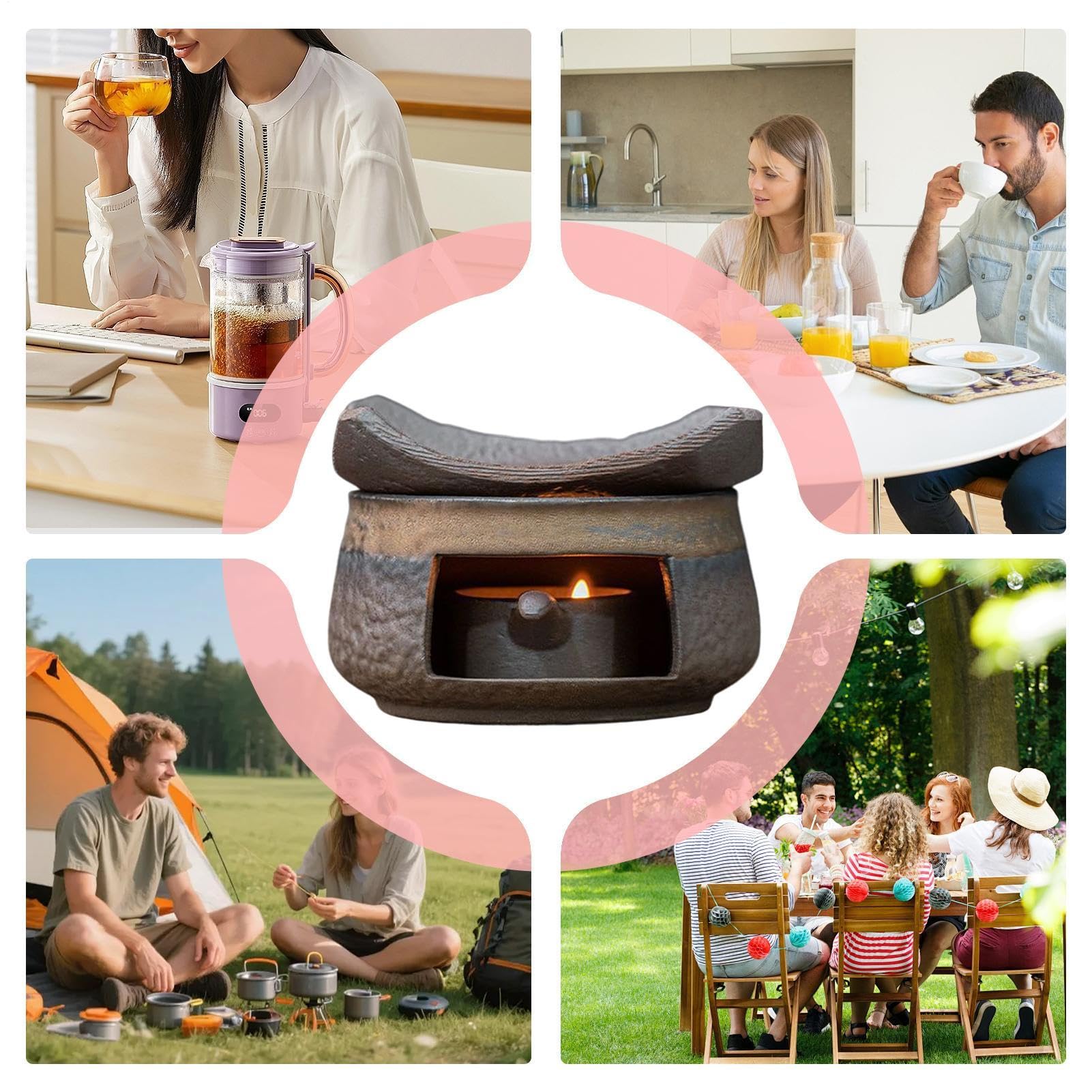 Ölbrenner | Multifunktionaler dekorativer Teewärmer und Diffusor | Kerzenbrenner und Duftspender, für Yoga, Haus, Büro, Schlafzimmer, Meditation und