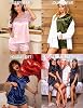 Pijama de Seda para Mujer Ekouaer Manga Corta Satén Conjunto de 2 Piezas XS-XXL 7