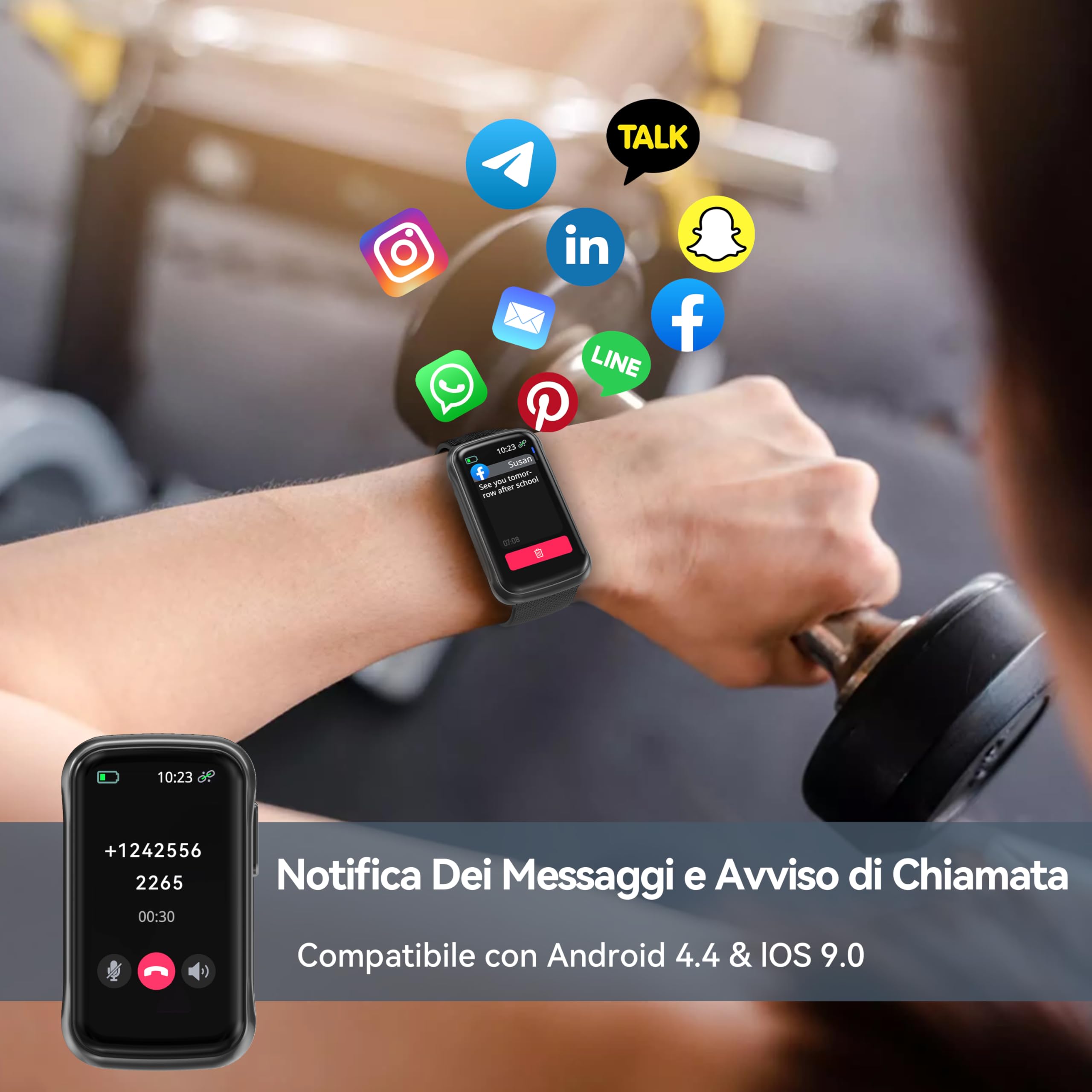 OUKITEL Smartwatch Donna Uomo, Due Cinghie 1.47” HD Orologio Smartwatch, 24+ Modalità Sportive Smart watch con Sonno/SpO2/24H Cardiofrequenzimetro, Impermeabile IP68 Fitness Tracker per Android iOS
