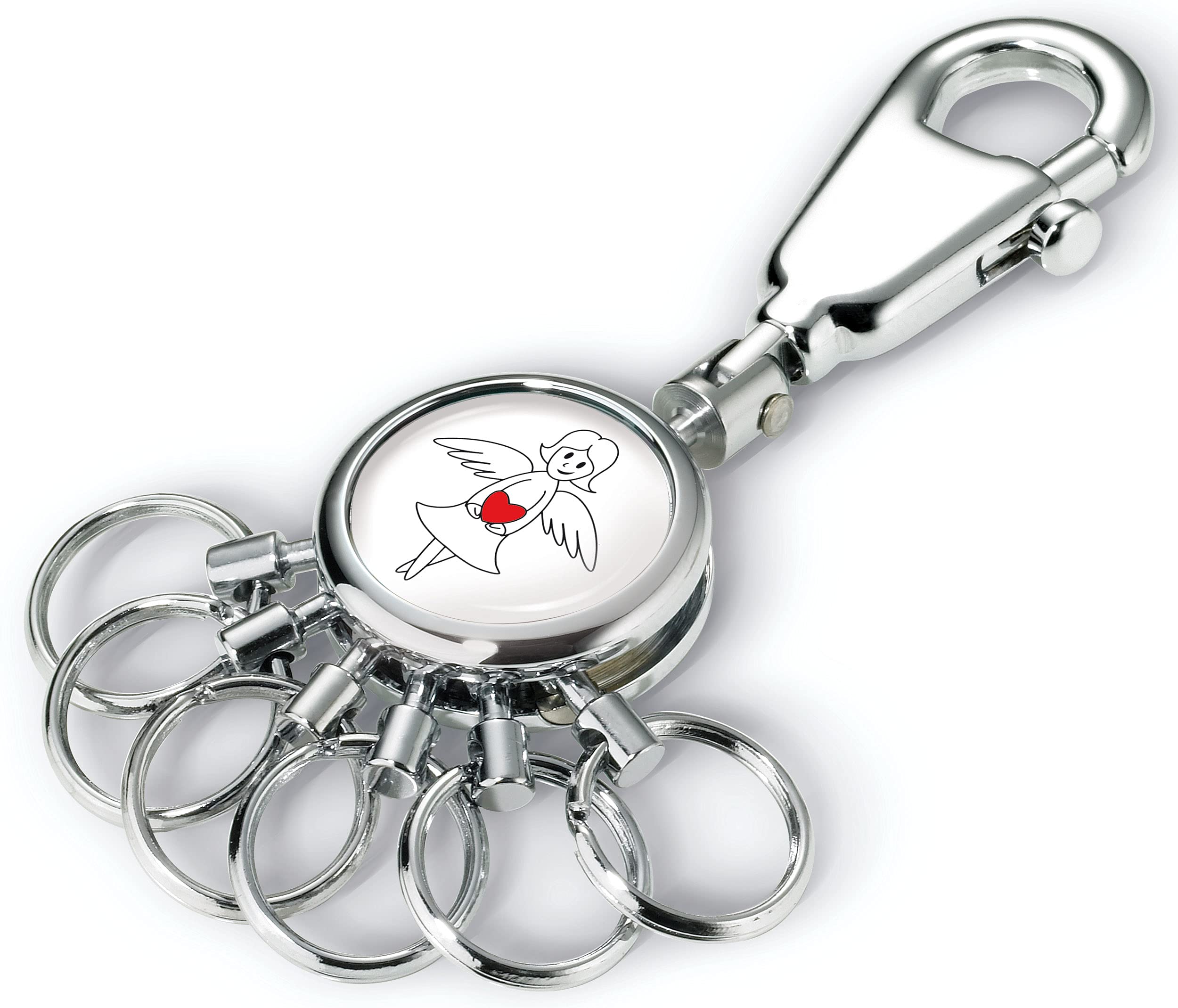 Porte-Clés Organisateur TROIKA SCHALTPAN - 6 Anneaux Interchangeables, Métal Chromé