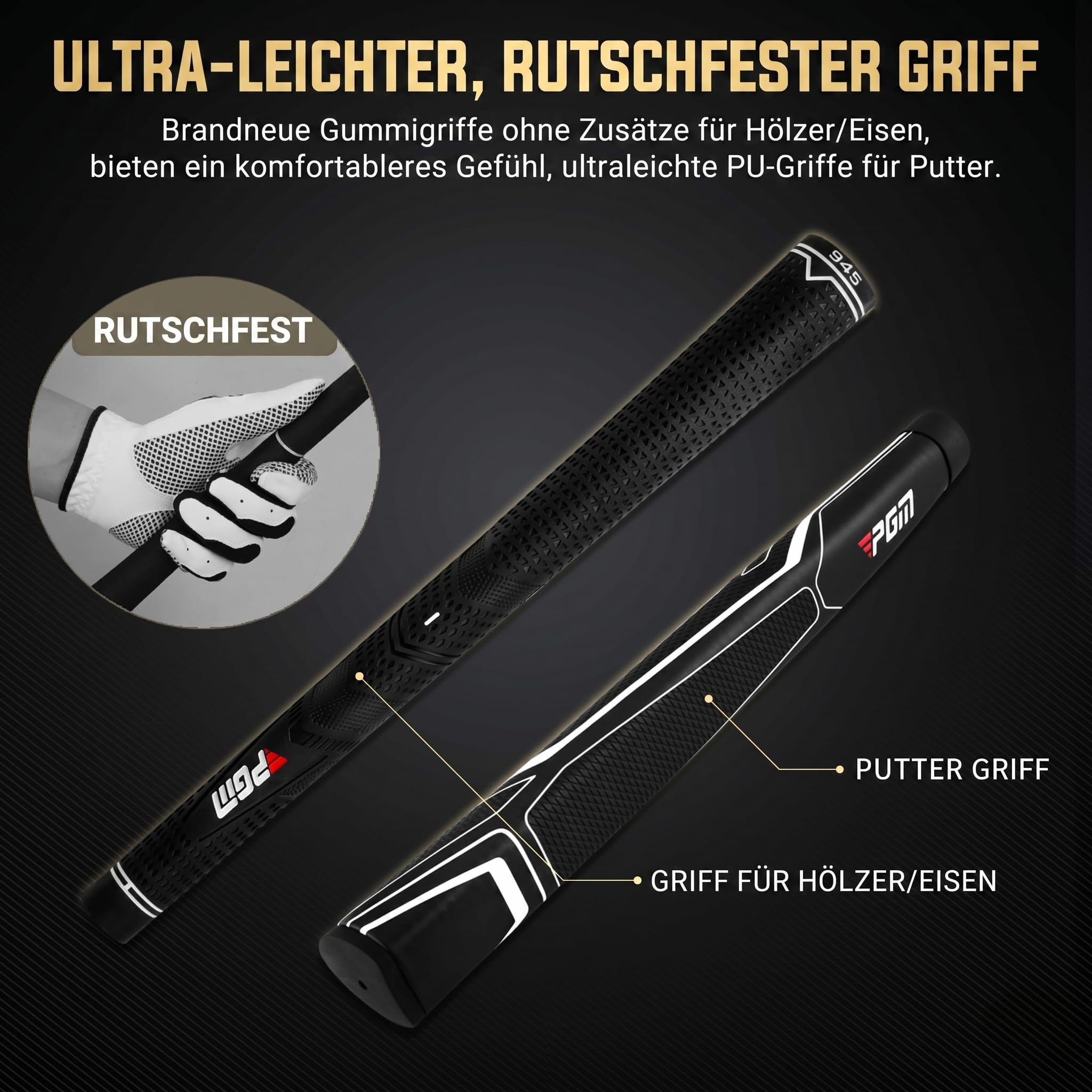 PGM 18-teiliges Herren-Golfschläger-Komplettset – Verstellbarer Loft Titan-Driver (0,86COR), präzisionsgewichtete Fairway-Hölzer, geschmiedete Eisen, CNC-gefräster Putter, mit Standbag – Rechtshänder