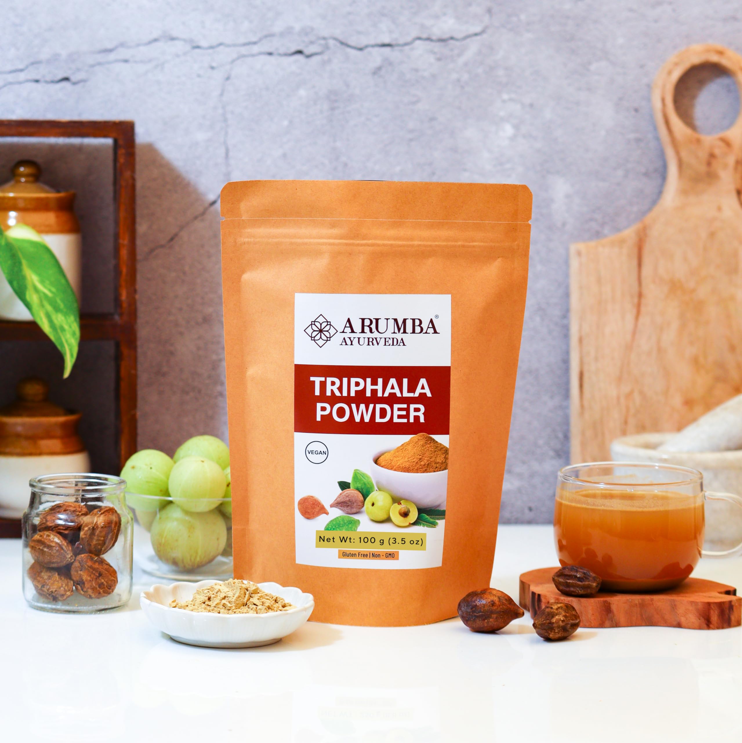 Triphala - Polvere da 100 g per alleviare la stitichezza, Haritaki, Bibhitaki, Amla, Cleanse Vitamina C, Digestione