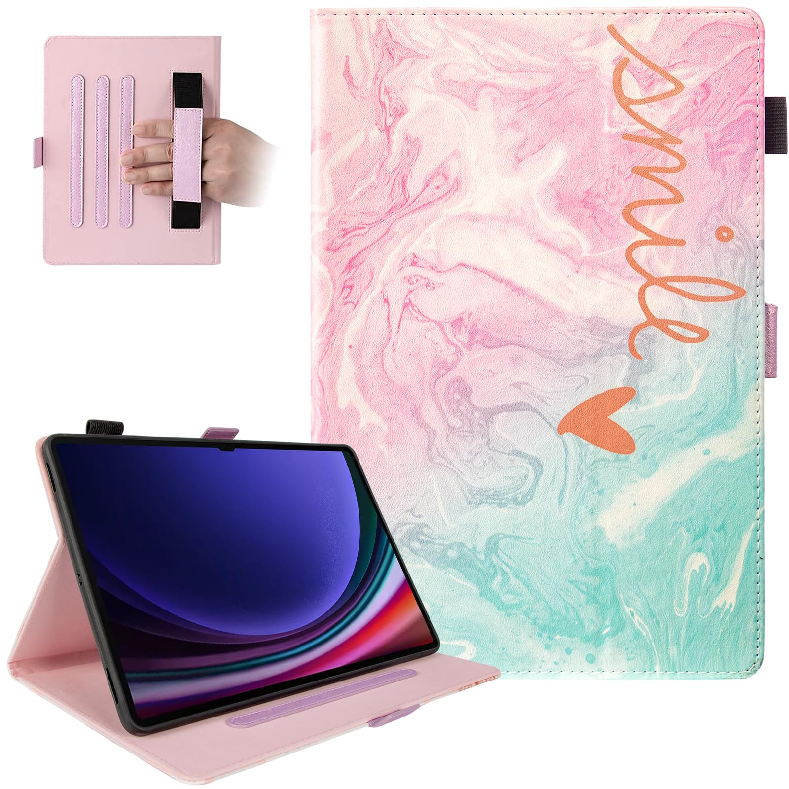 Dteck for Samsung Galaxy Tab S10+/S9+/S8+/S7 FE/S7+ Case with S Pen Holder, Shockproof Stand Smart Folio Protective Cover with Auto Sleep/Wake, Blue