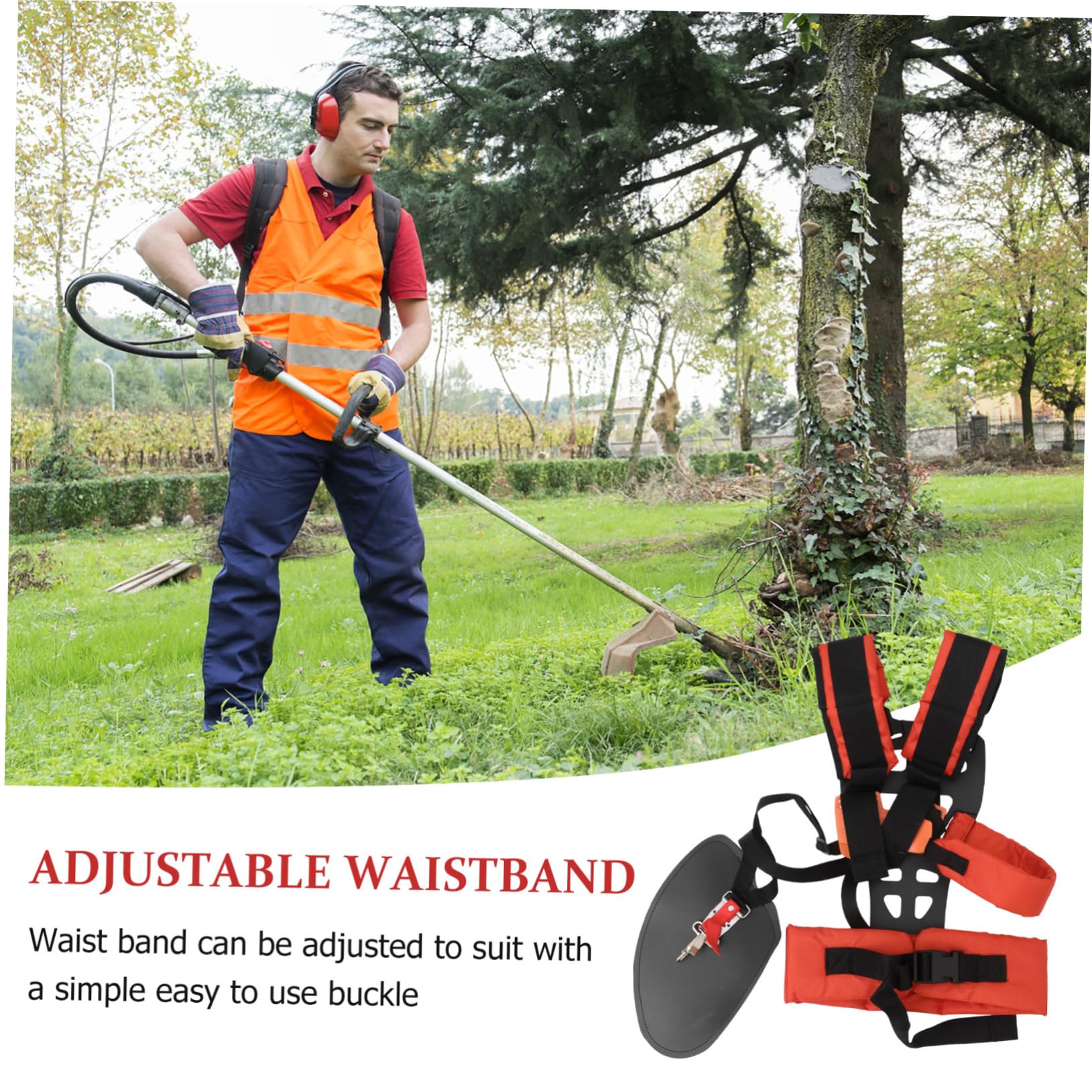 Yardwe Tracolla Doppia Spalla a Forma di W Imbottito per Decespugliatore e Tosaerba, Comoda e Riduce L'affaticamento, Cintura Ergonomica per Giardinaggio