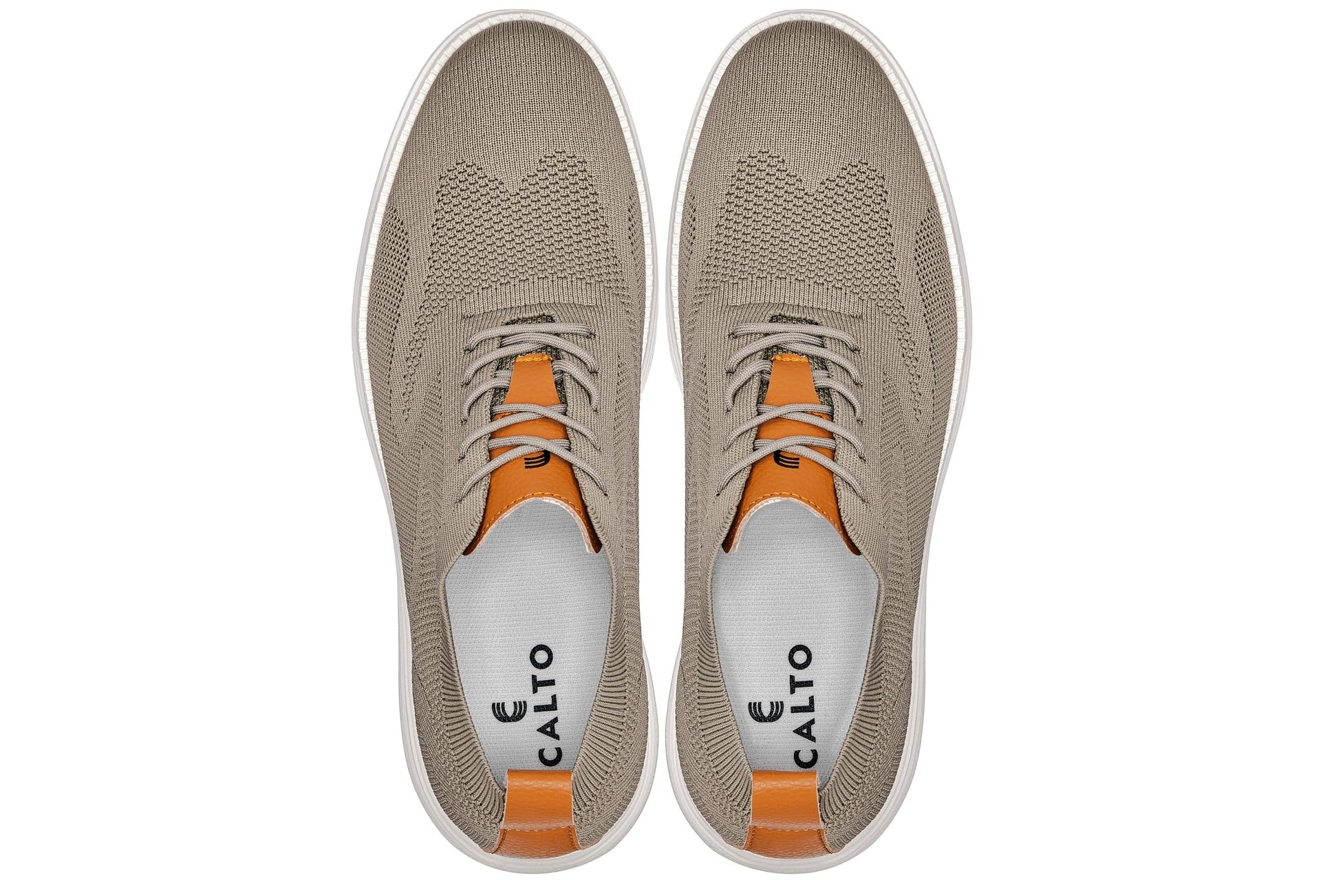 CALTO Scarpe da uomo invisibili, altezza crescente, ultra leggere, con lacci, sportive, 7,1 cm