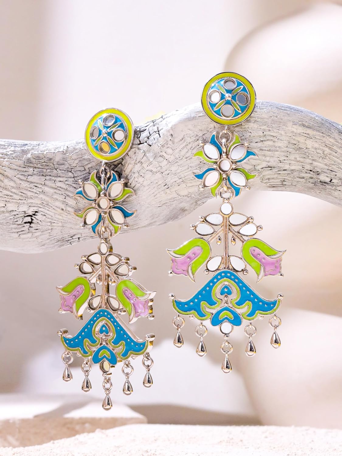 Color Blast Fleeting Flora and Fauna Brass Dangle Earrings, Inspired by Nubian Wildlife - Image 3