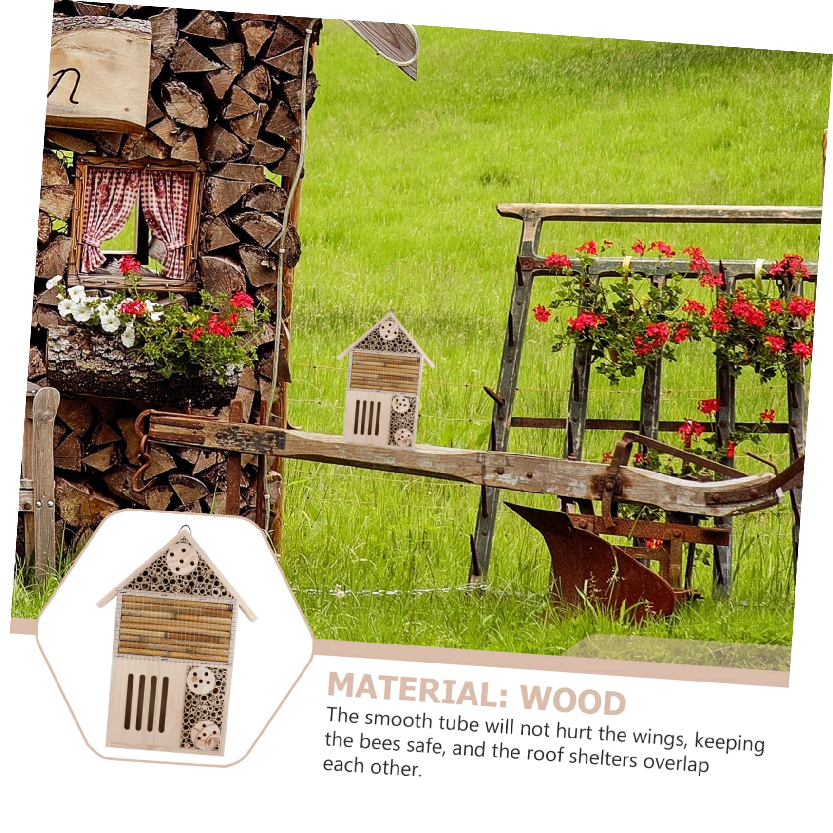 Casetta per Insetti in Materiale Sintetico Beige Design Unico, Rifugio Accogliente per Api e Insetti come Decorazione per Giardino e Casa