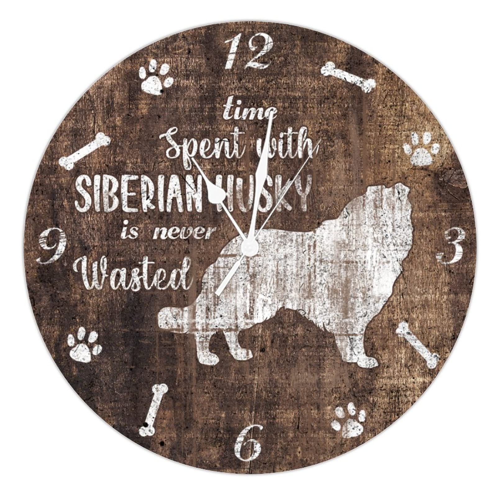 Horloge murale en bois avec citation chien pour une maison chaleureuse