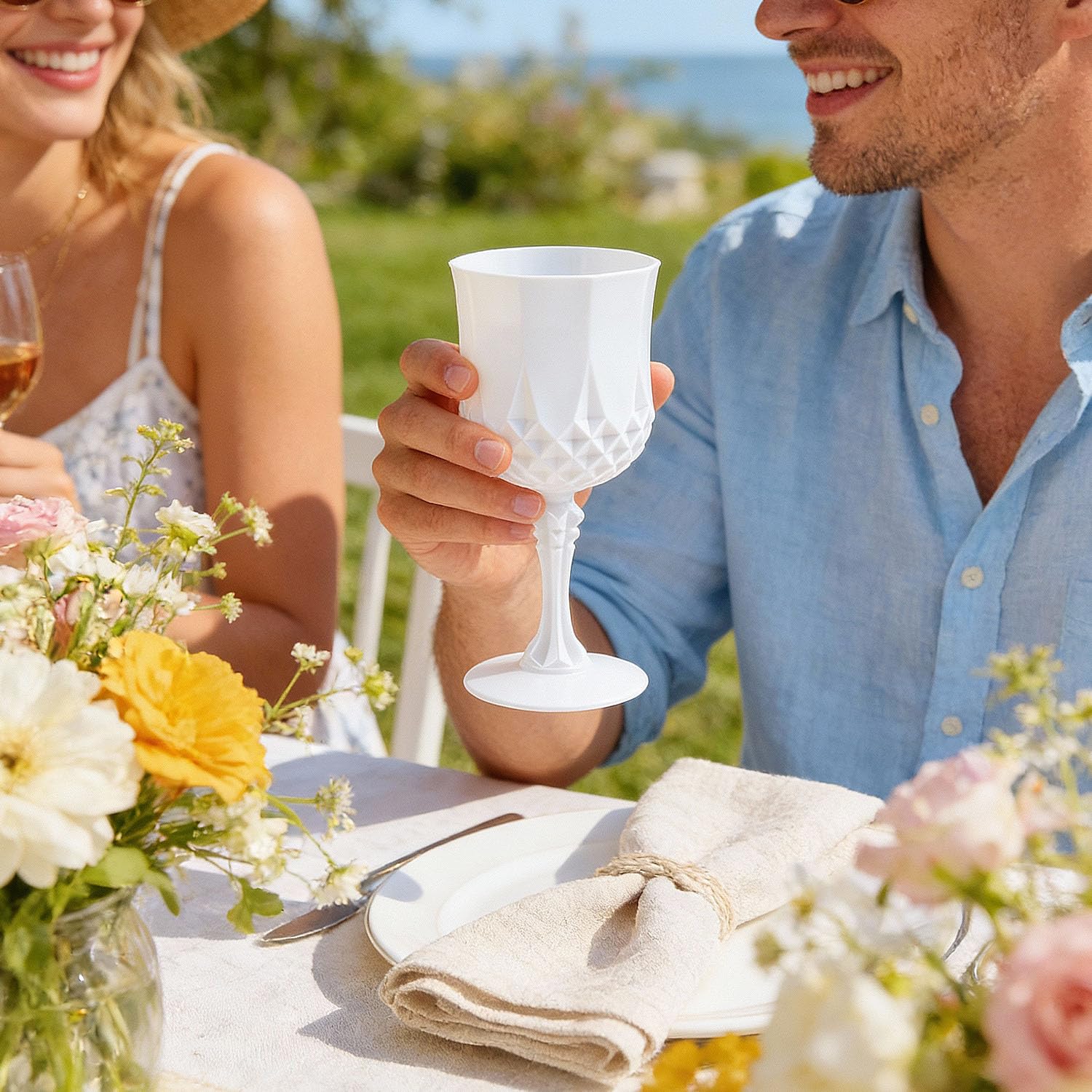 Fun Express White Patterned Wine Glasses, 12 Count
